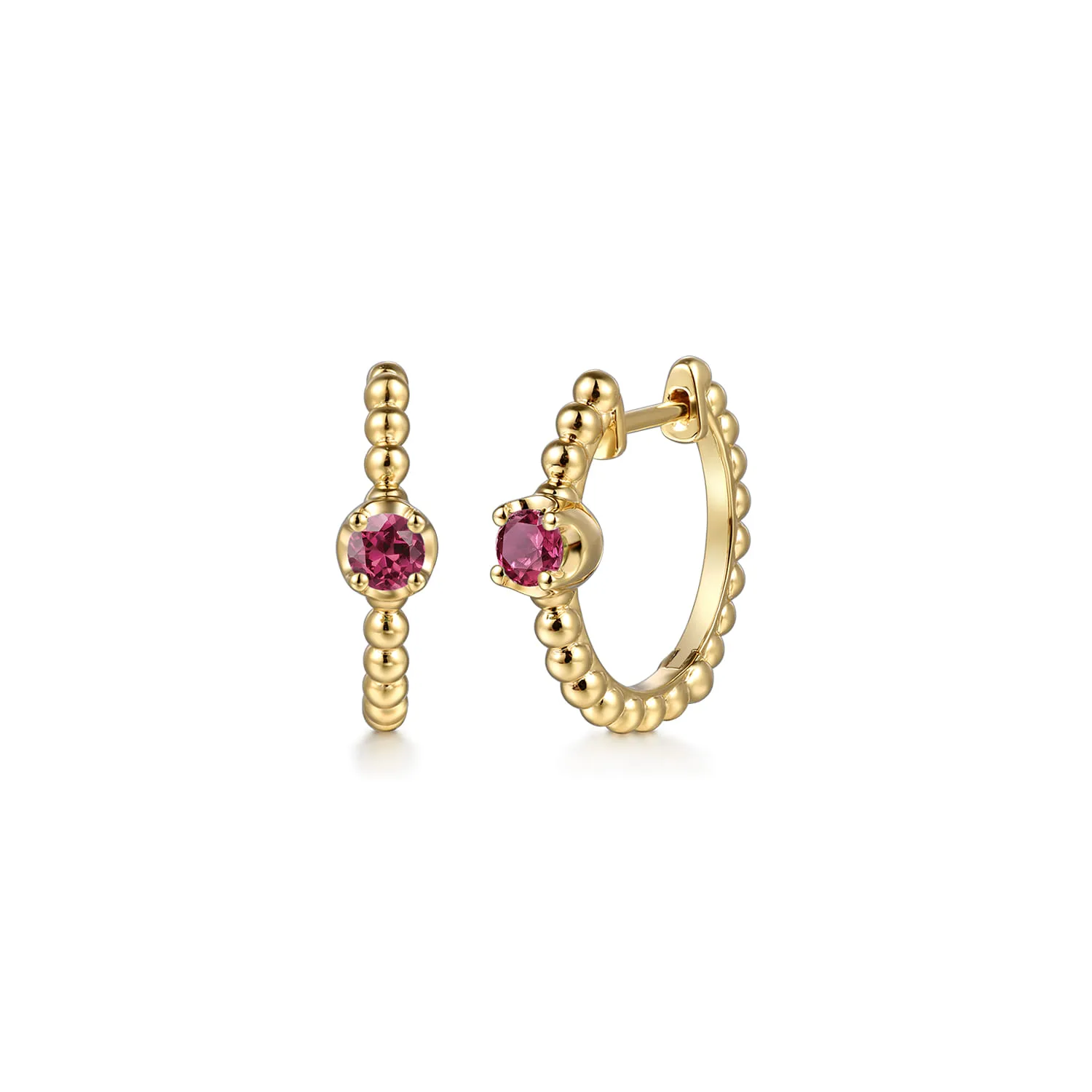 Bujukan Pink Tourmaline 15mm Huggie Earrings