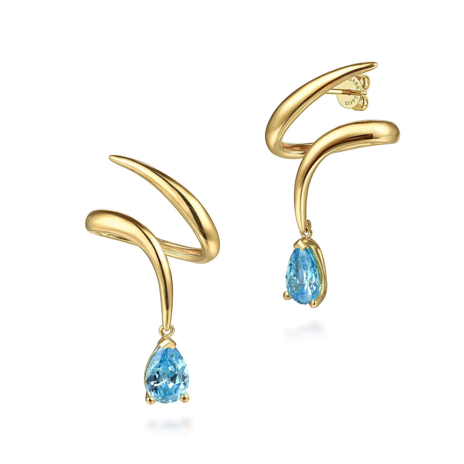 Blue Topaz Stud Drop Earrings