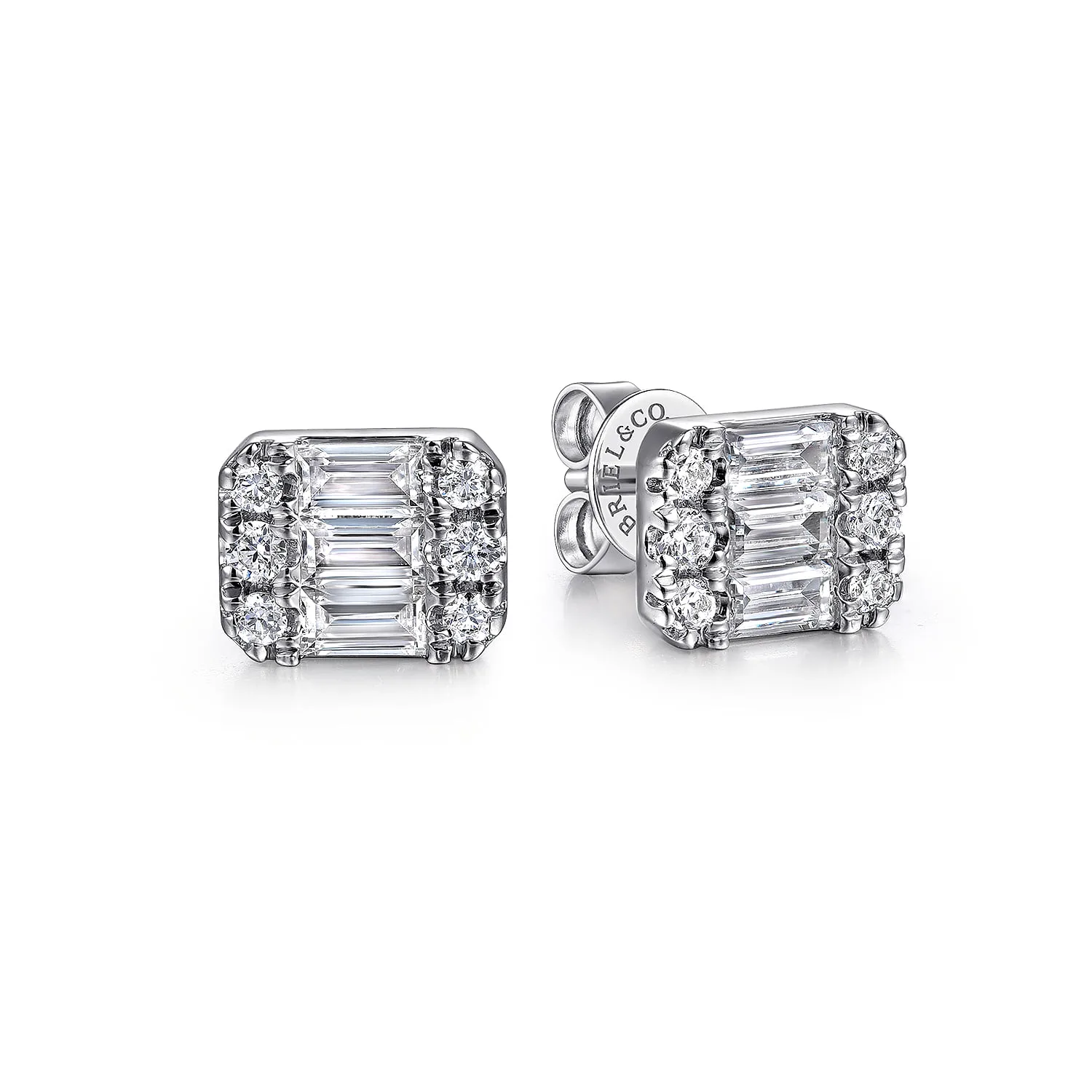 Baguette and Rectangular Diamond Earrings