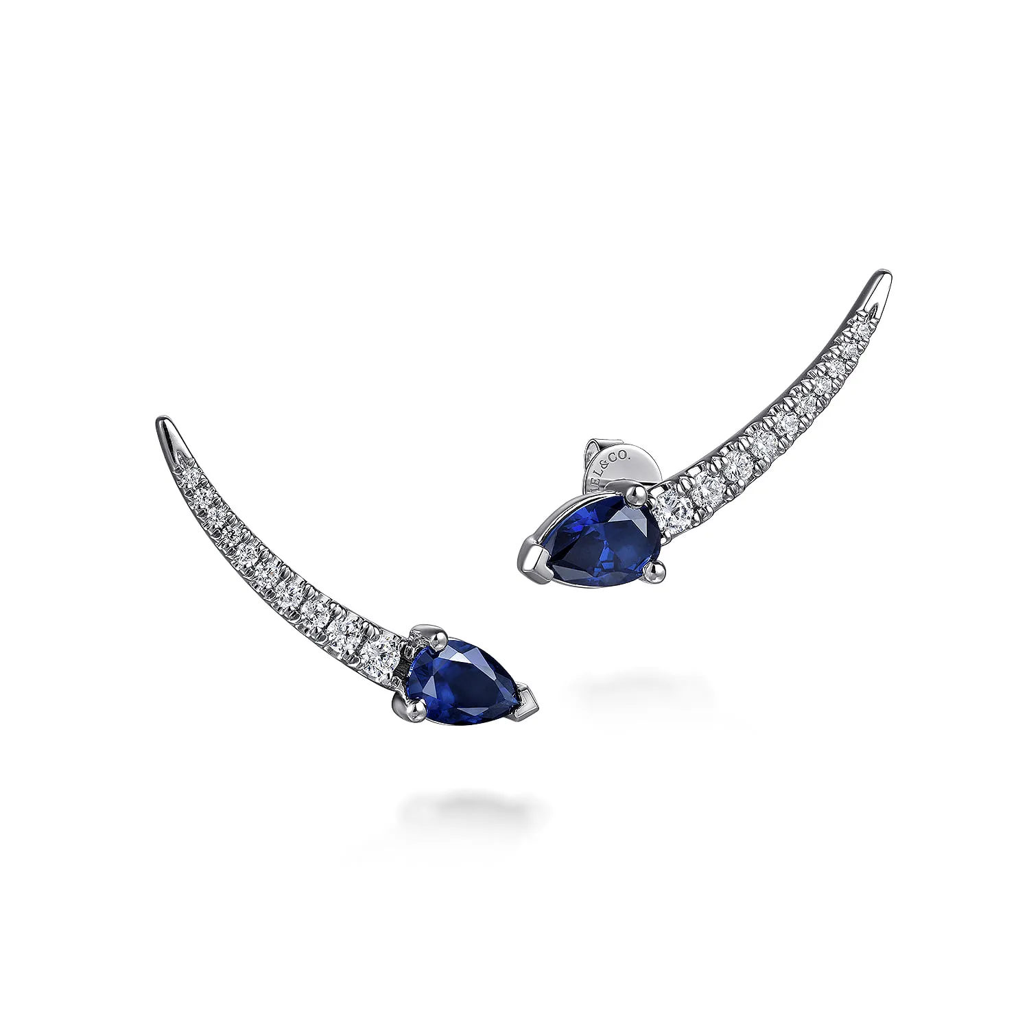 Diamond and Blue Sapphire Stud Earrings