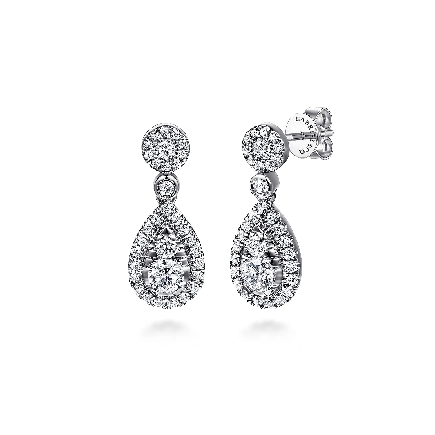 Diamond Stud Drop Earrings