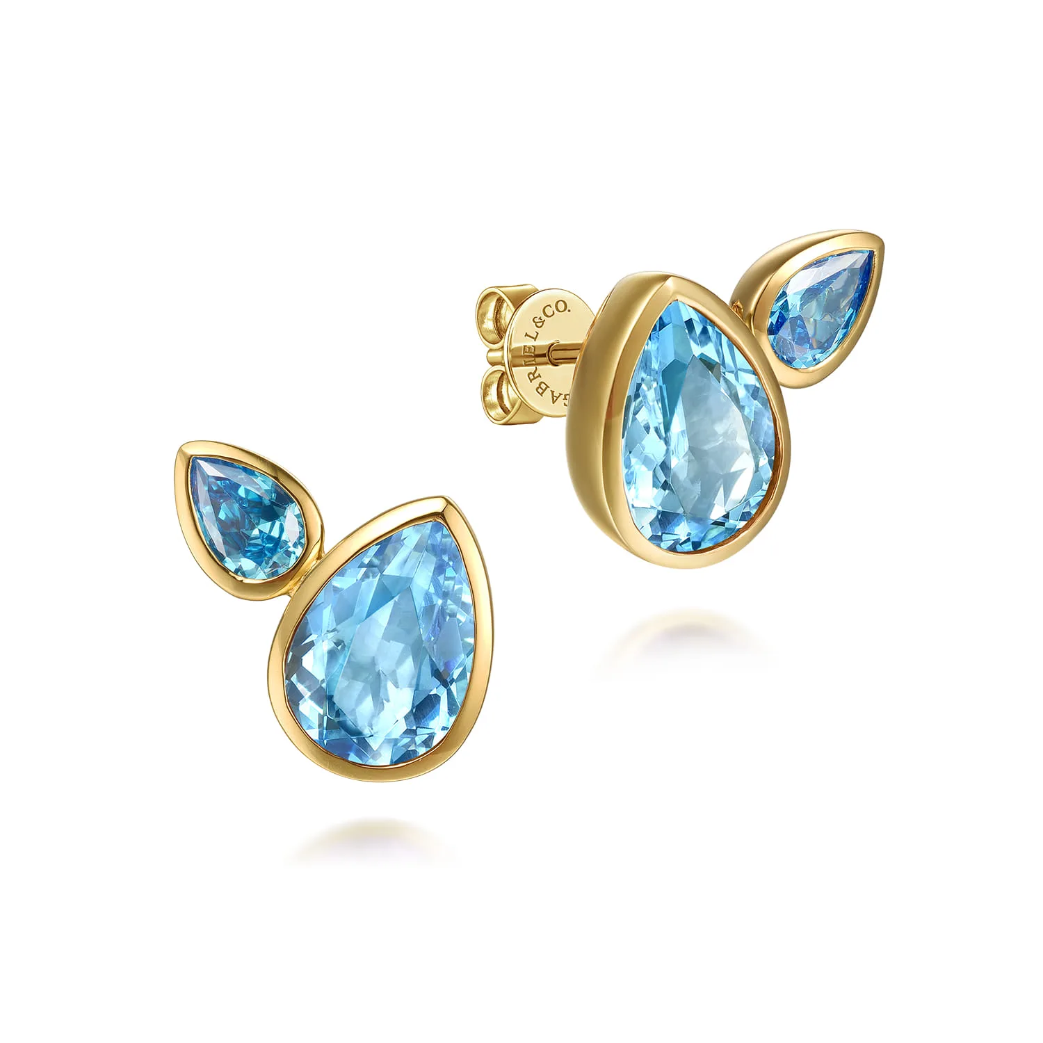 Toi et Moi Blue Topaz Stud Earrings