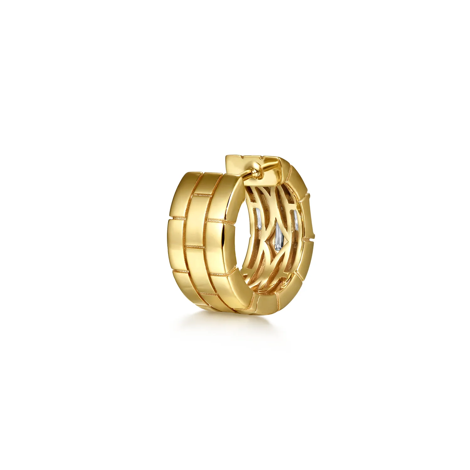 Diamond Huggie Earrings in 18K Yellow Gold, photograph 3