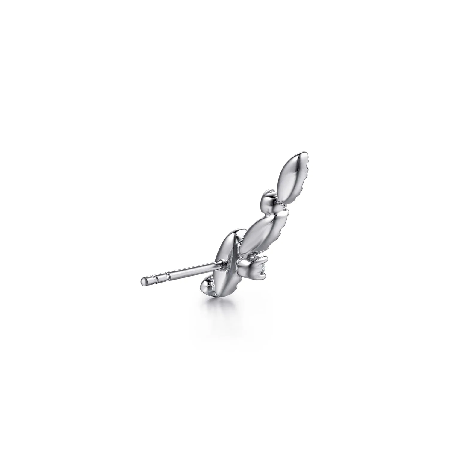 Diamond Ear Climber Earrings in 14K White Gold, photograph 2