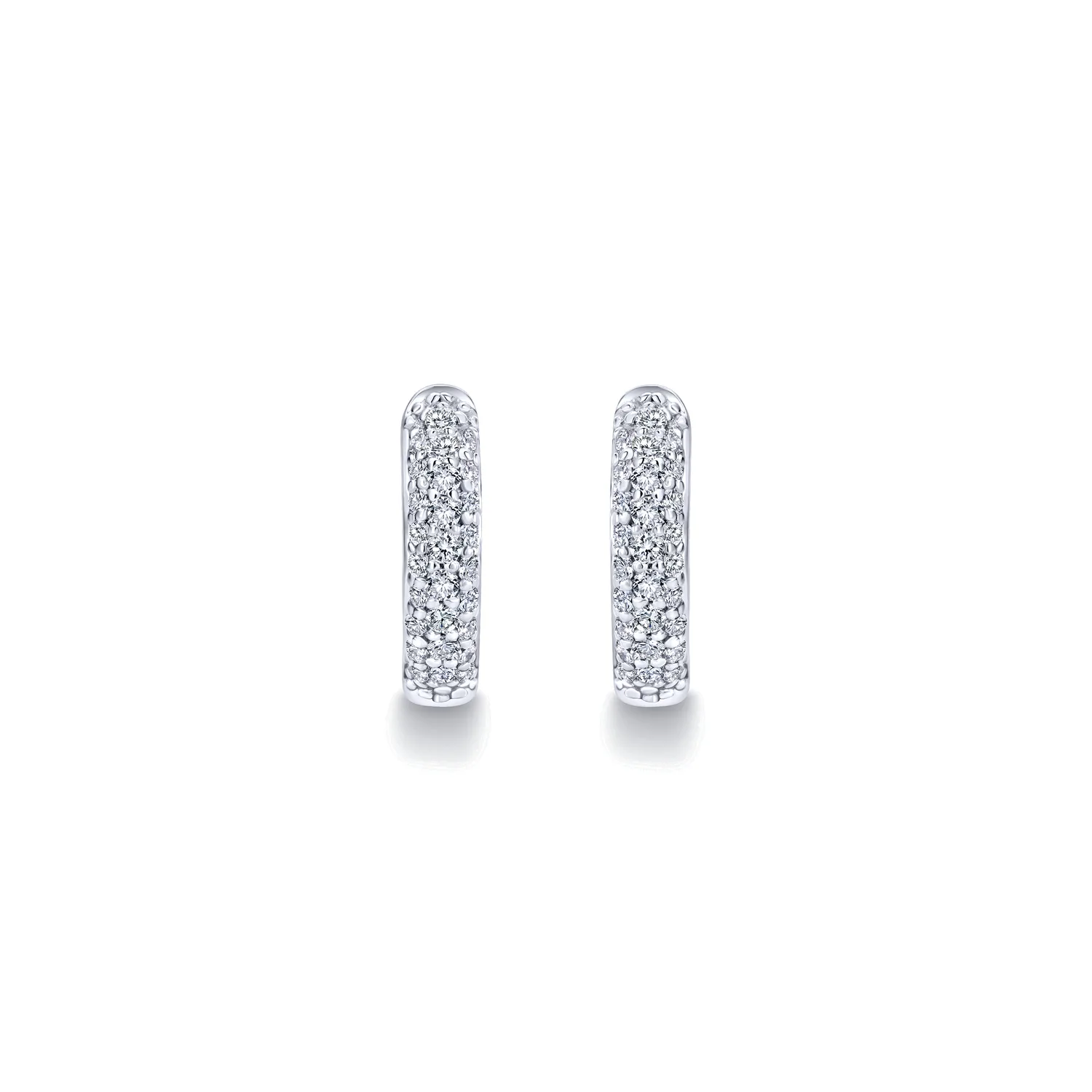 15mm Diamond Huggies in 14K White Gold, photograph 3