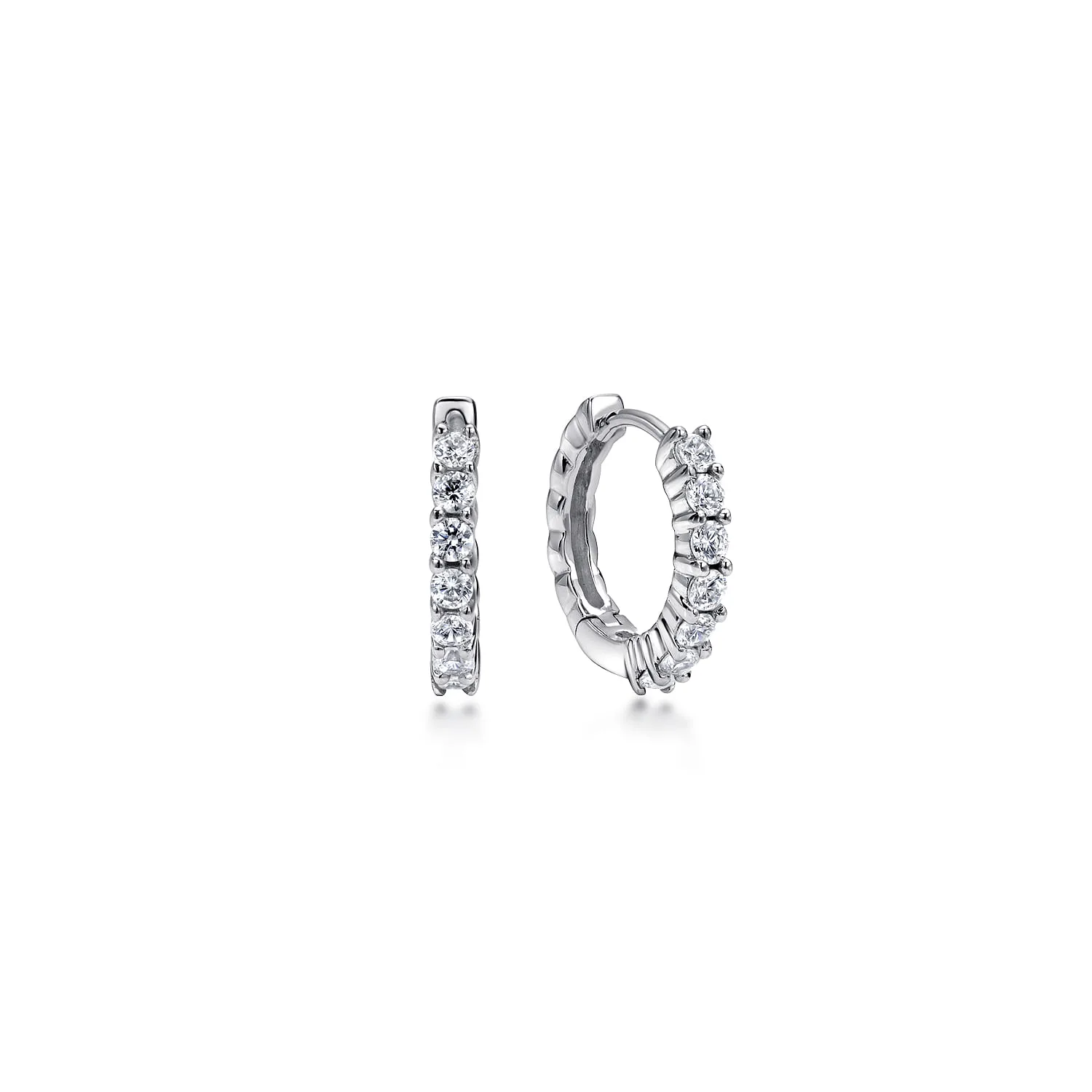 Prong Set 10mm Classic Diamond Hoop Earrings
