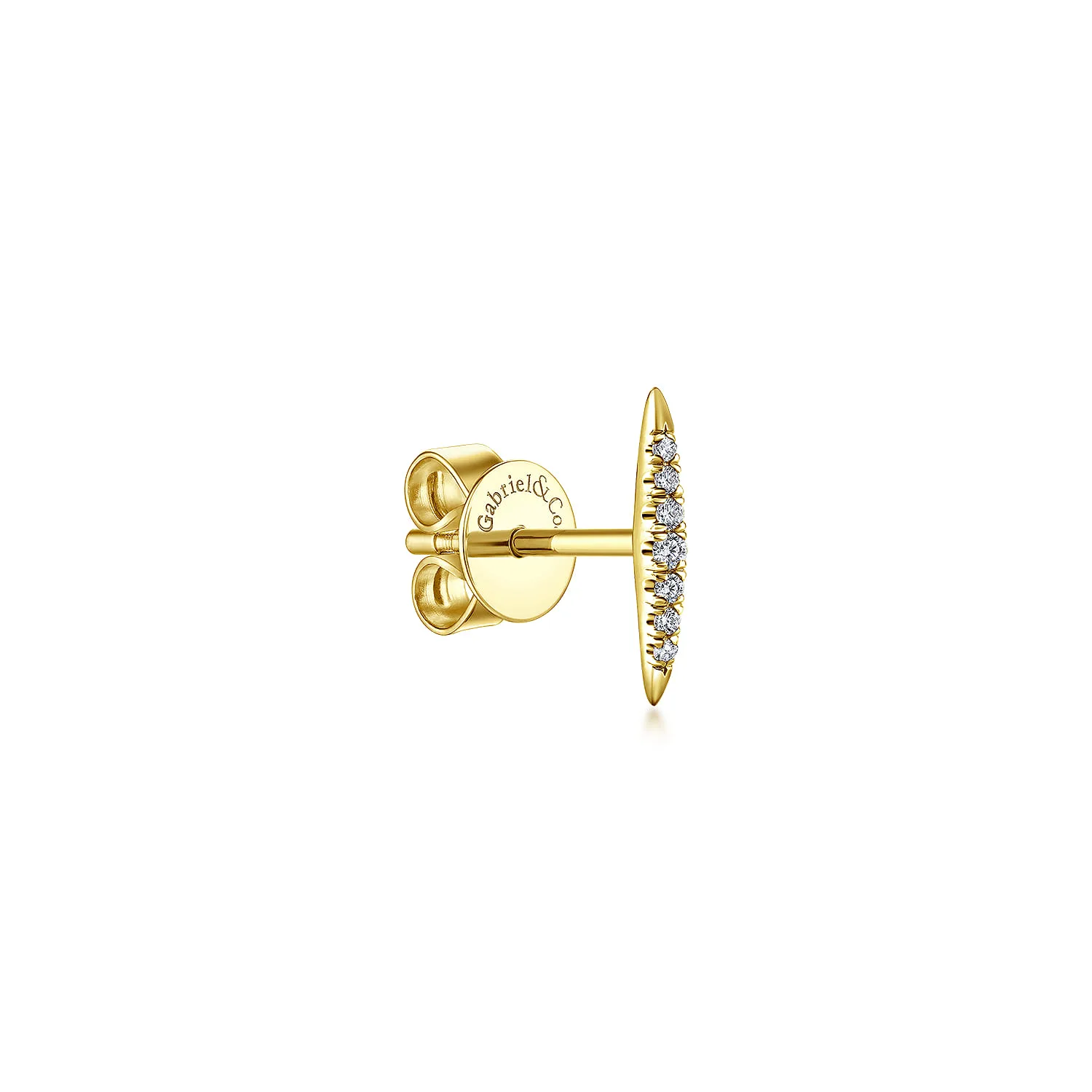 Pave Diamond Spiked Stud Single Earring