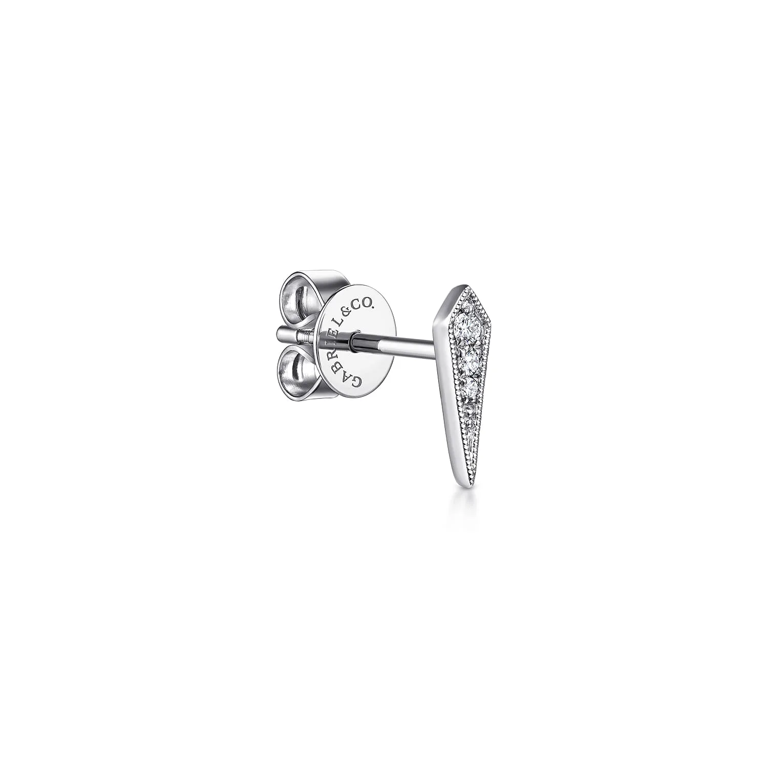 Pointed Diamond Bar Single Stud Earrings