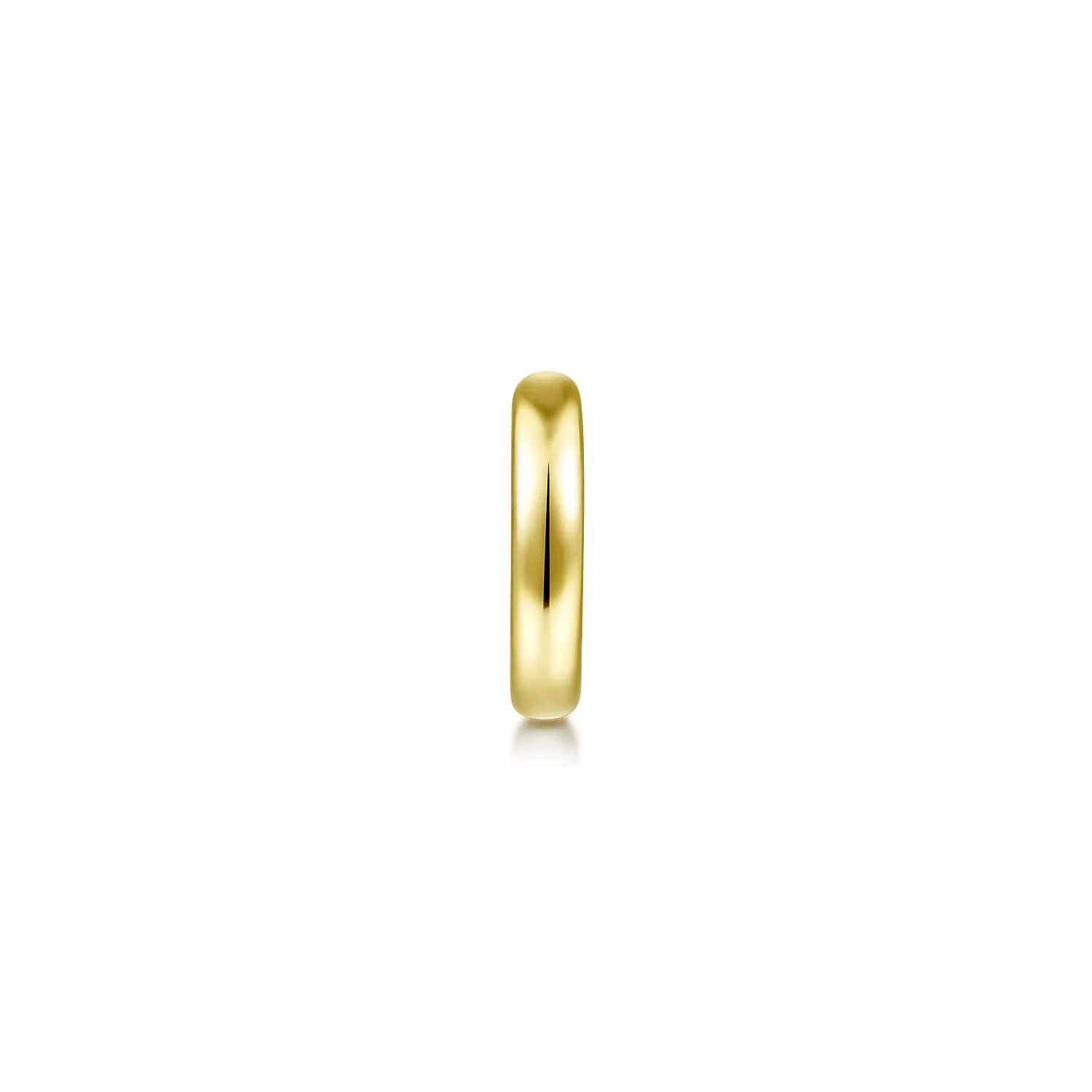 Smooth Single Huggie Earring in 14K Yellow Gold, photograph 2