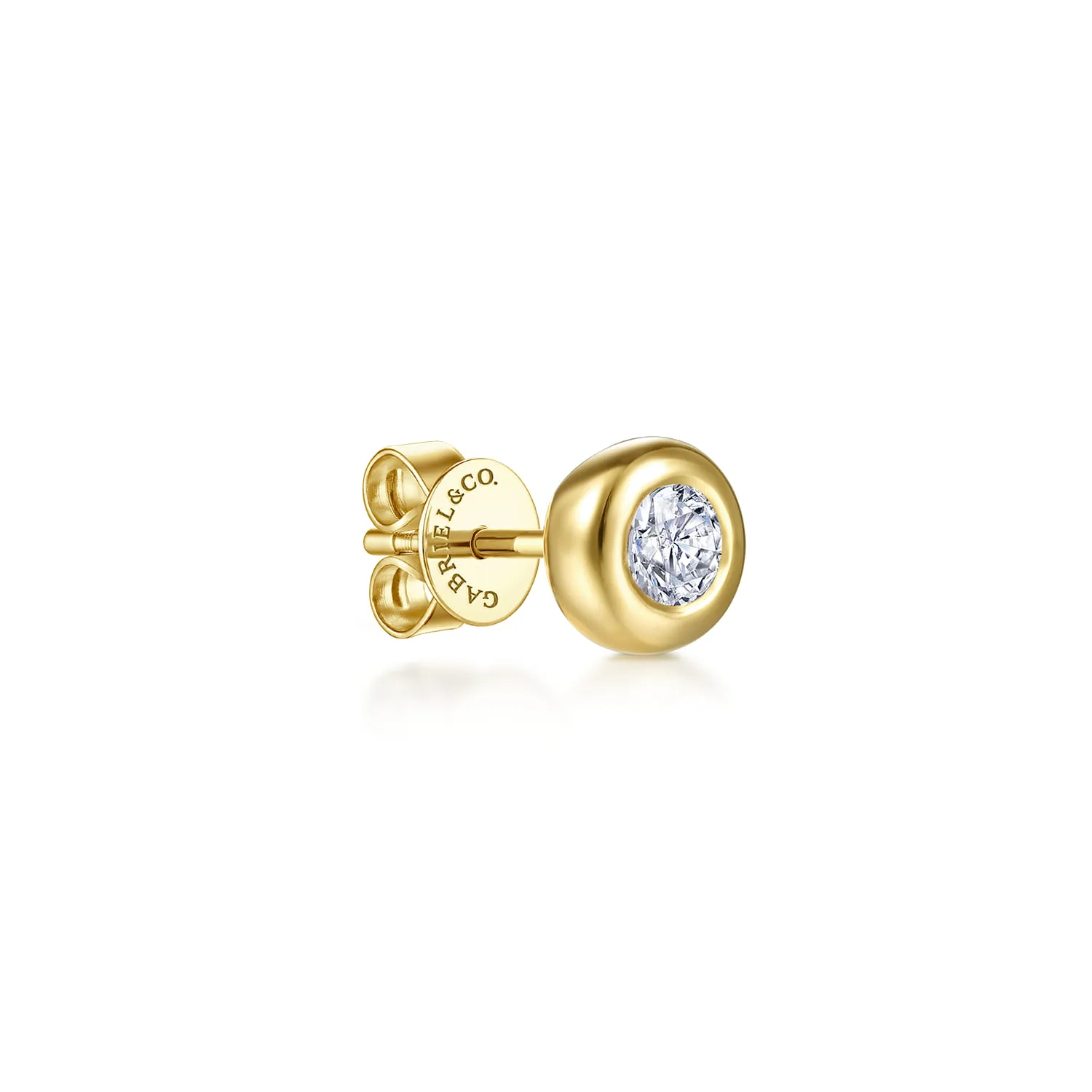 Bezel Set White Sapphire Single Stud Earring