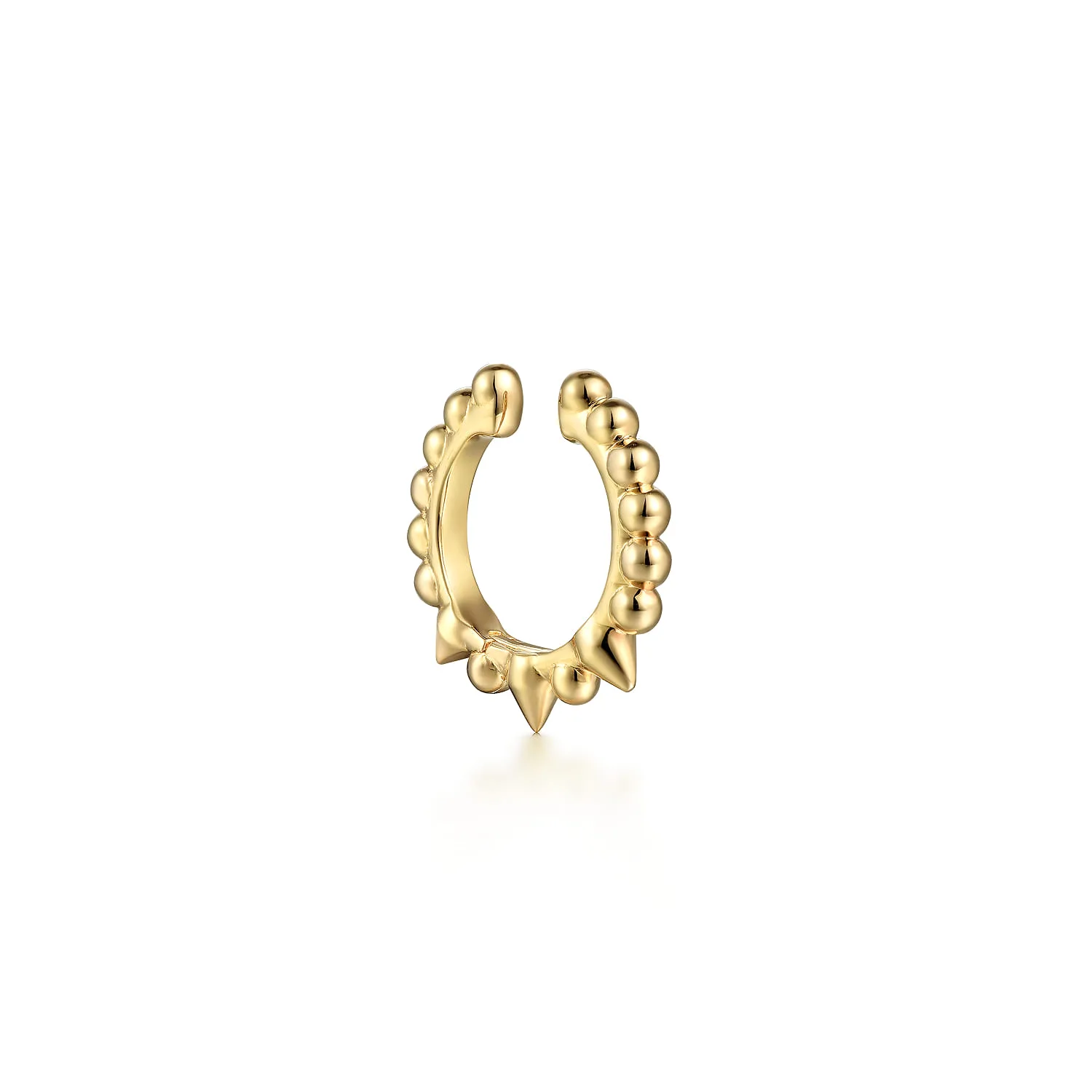 Bujukan Bead Single Ear Cuff Earring in 14K Yellow Gold, photograph 2