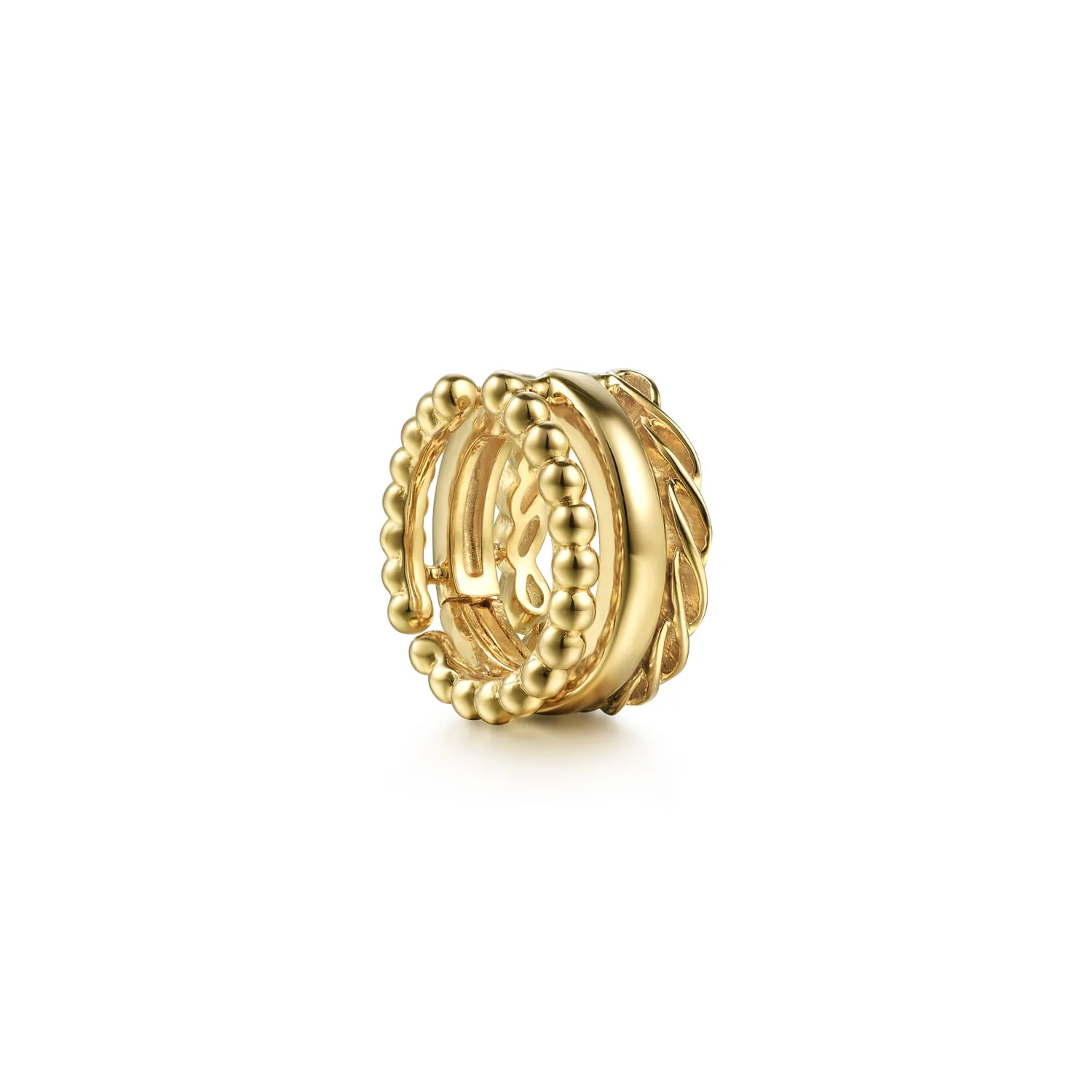 Wide Bujukan Single Earcuff in 14K Yellow Gold, photograph 2
