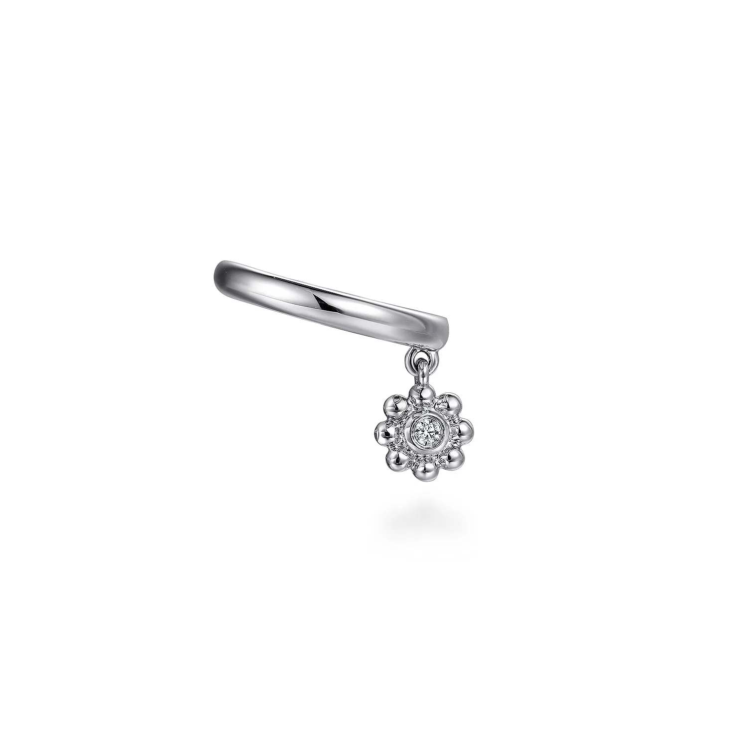 Ear Cuff With Hanging Bujukan Ball and Diamond Cluster