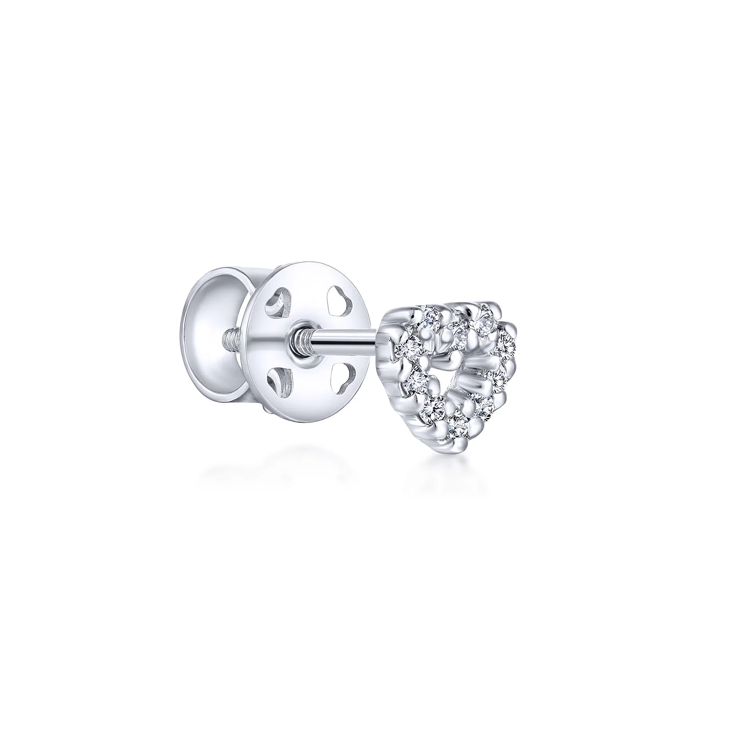 Open Diamond Single Stud Earrings