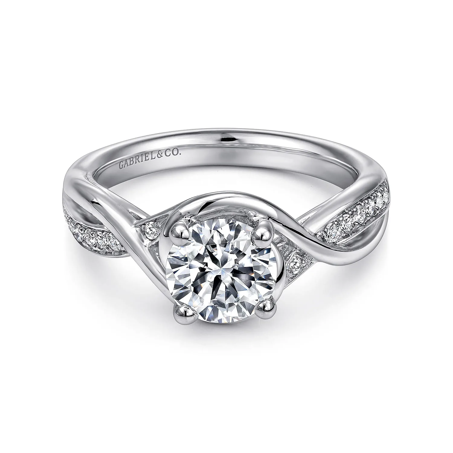 Twisted Diamond Channel Set Engagement Ring