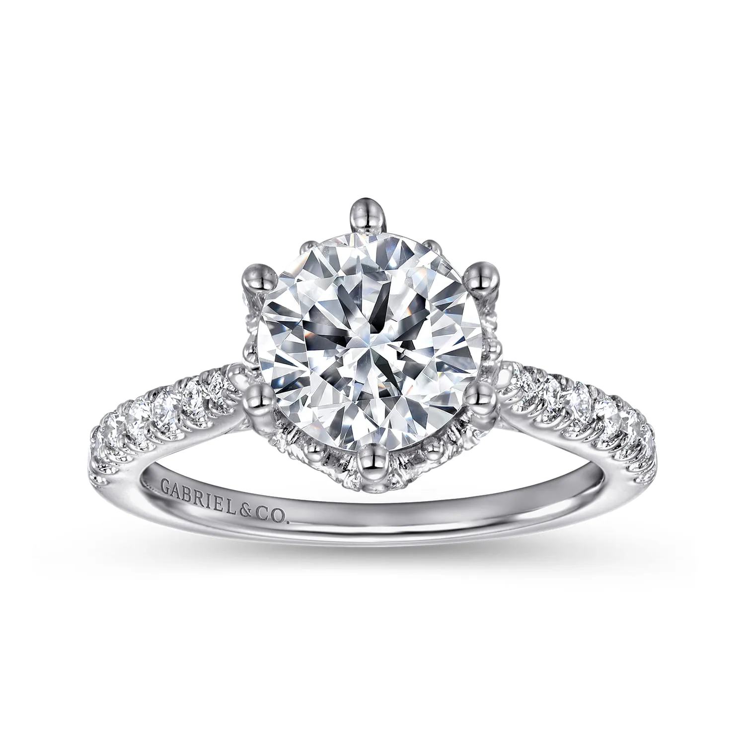 Round Diamond Engagement Ring in 14K White Gold, photograph 5