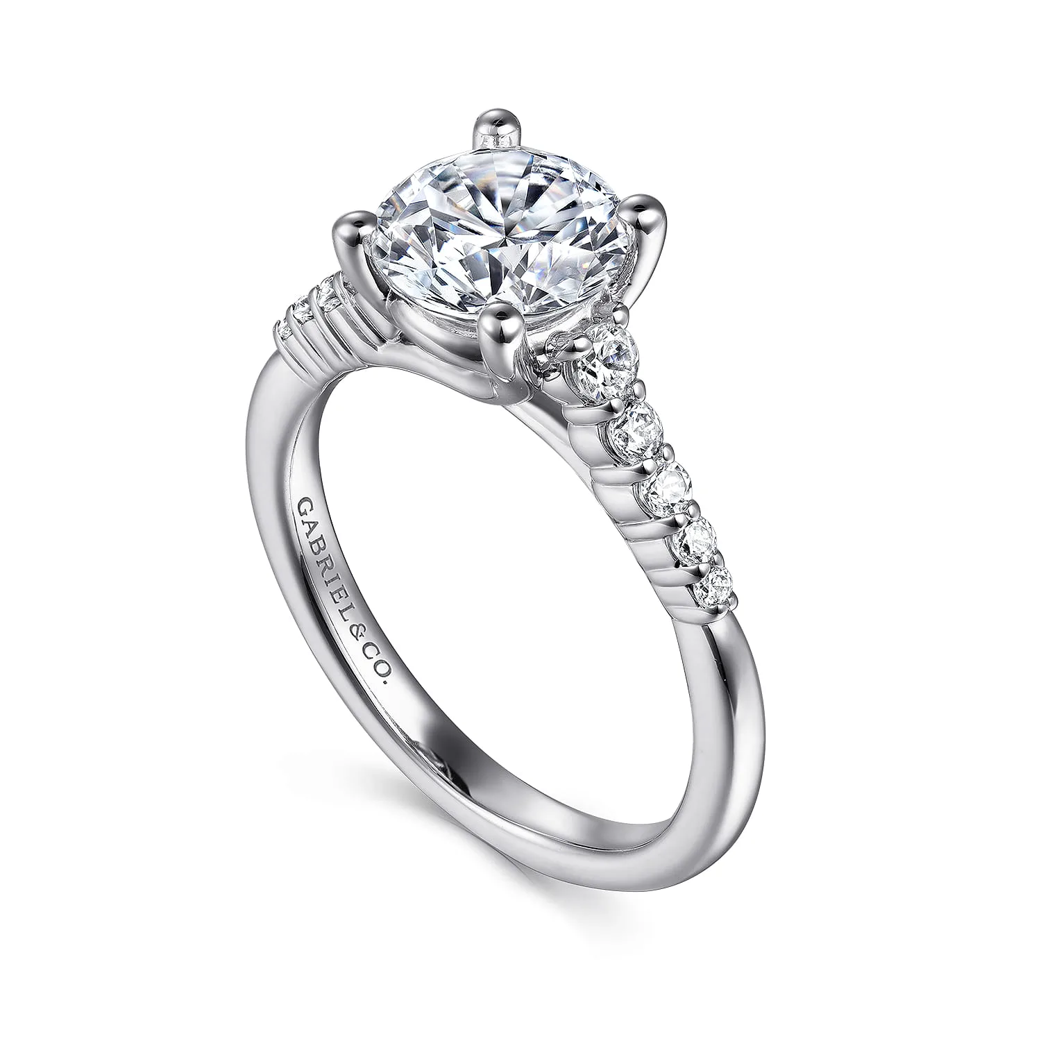 Round Diamond Engagement Ring in Platinum, photograph 2