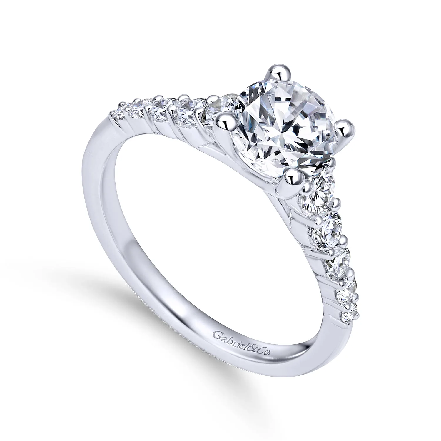 Round Diamond Engagement Ring in Platinum, photograph 3