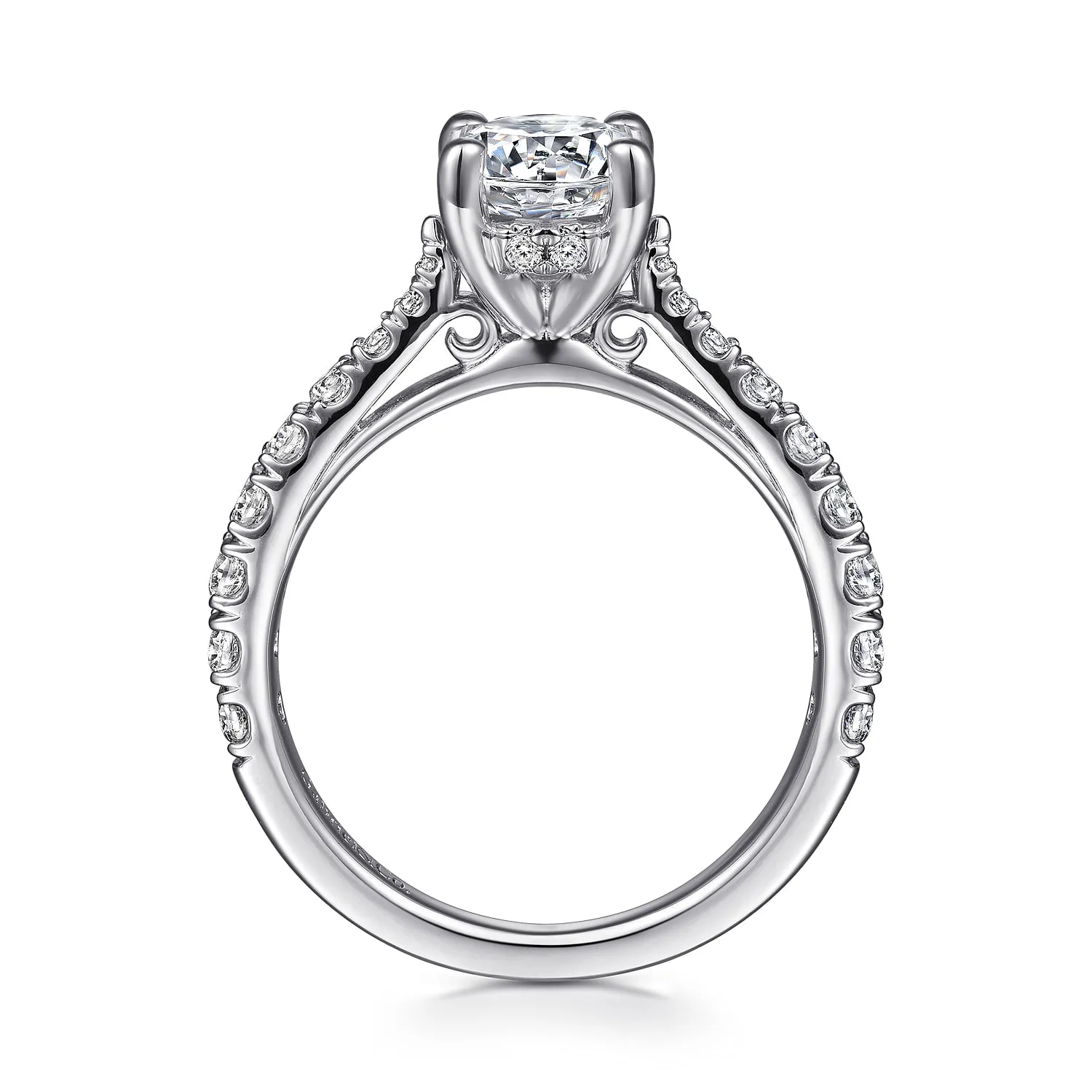 Round Diamond Engagement Ring in 14K White Gold, photograph 2