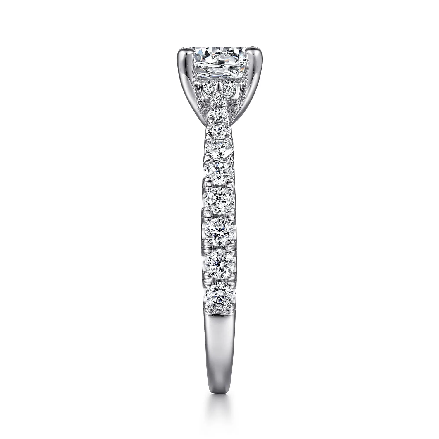 Round Diamond Engagement Ring in 14K White Gold, photograph 5