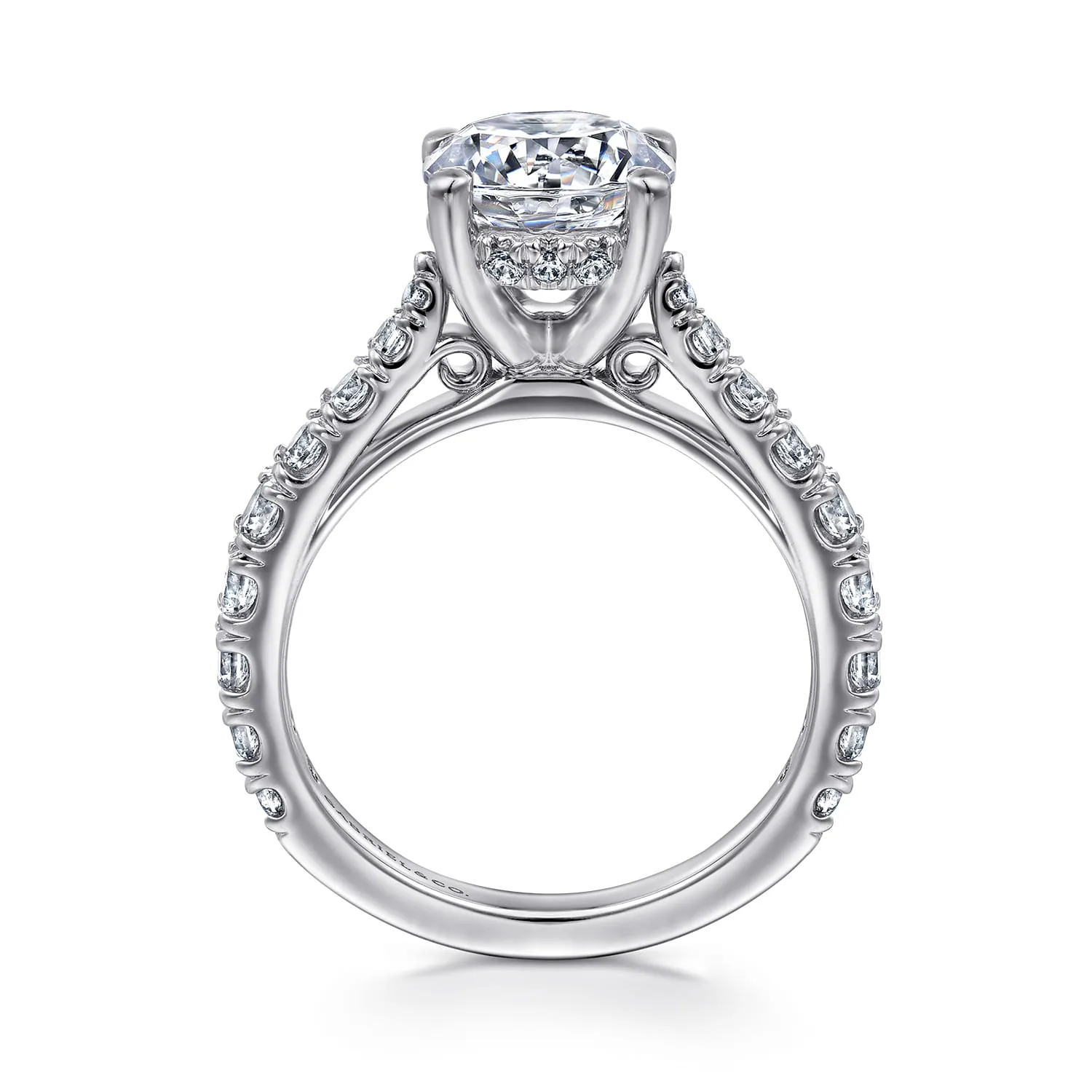 Round Diamond Engagement Ring in 14K White Gold, photograph 2