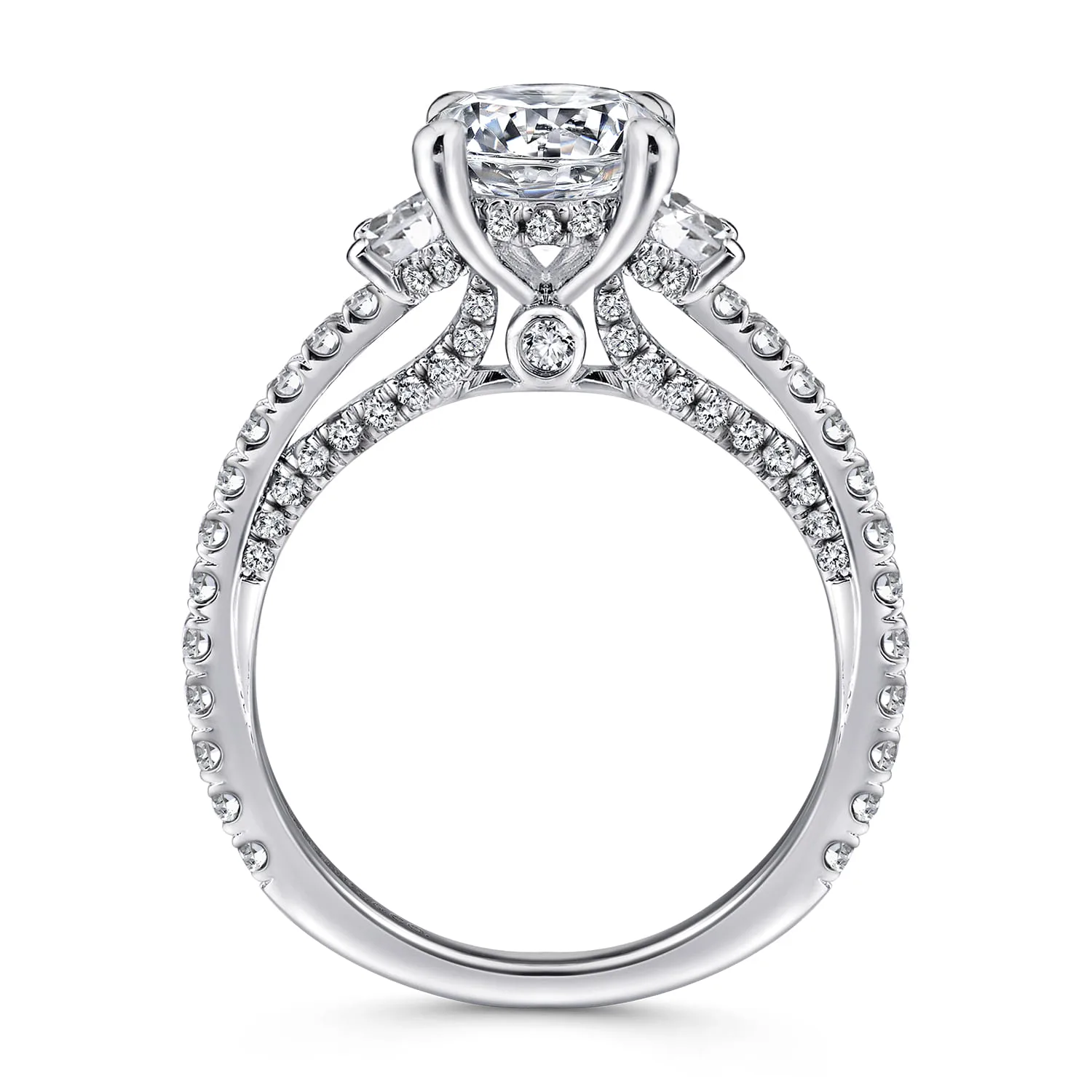 Round Diamond Engagement Ring in 14K White Gold, photograph 2