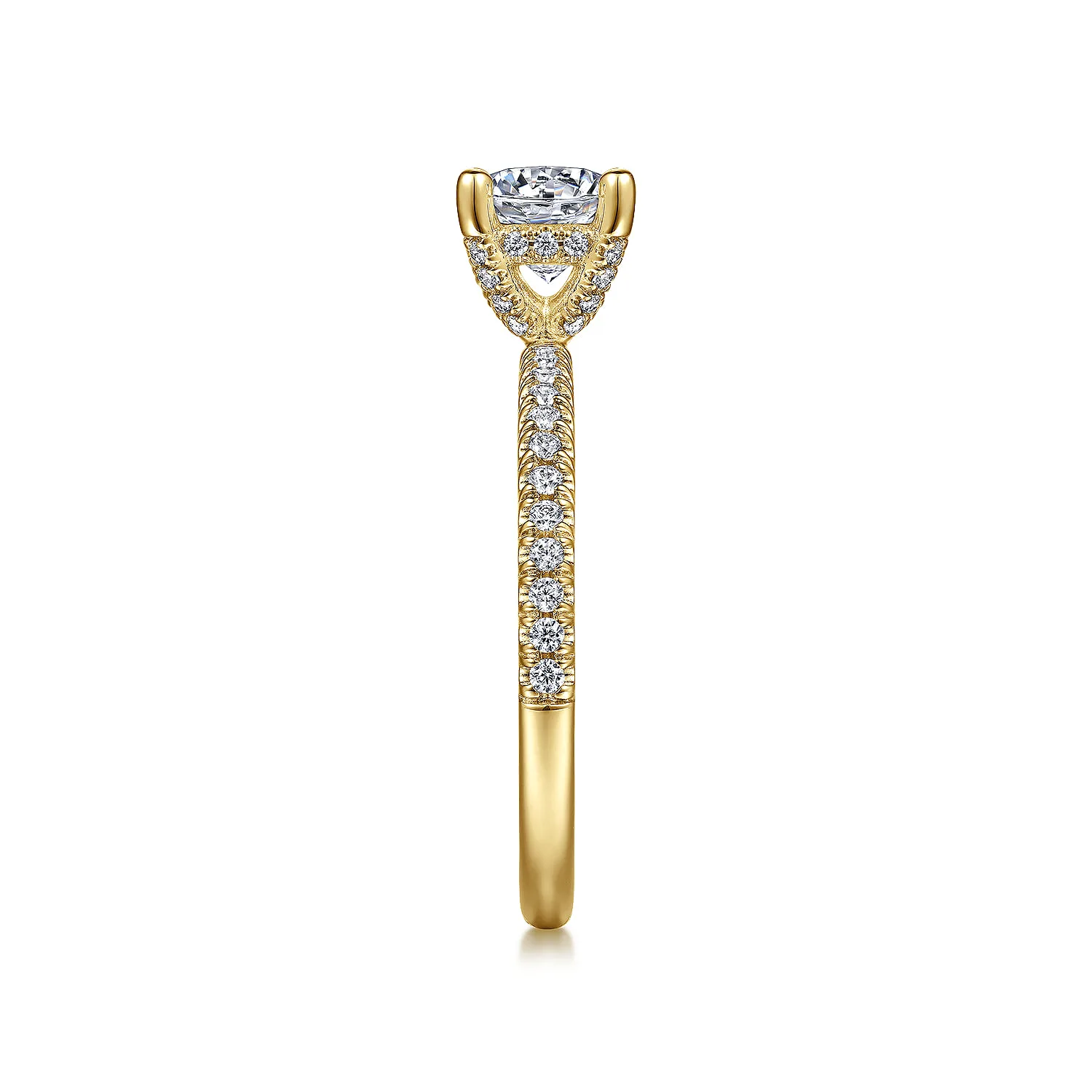 Round Diamond Engagement Ring in 14K Yellow Gold, photograph 5