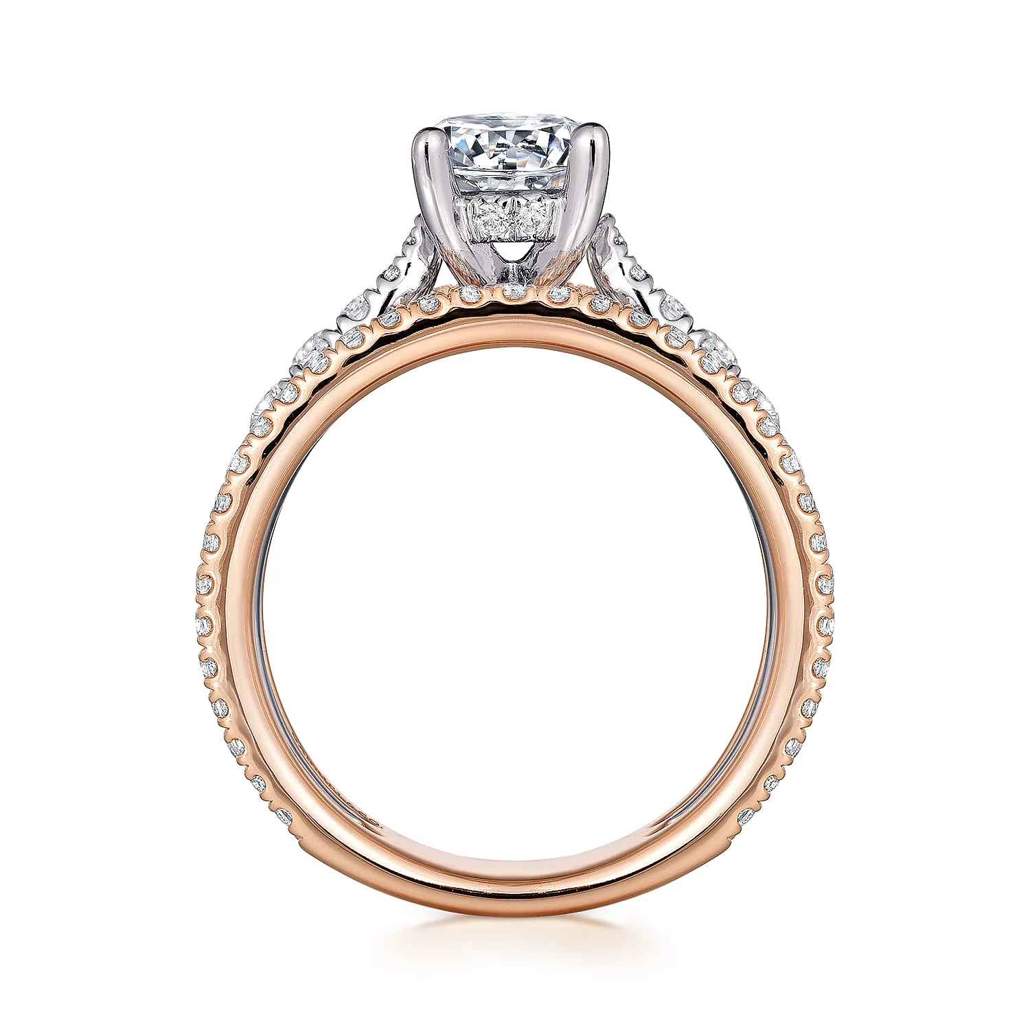 Round Diamond Engagement Ring in 14K White/Rose Gold, photograph 2