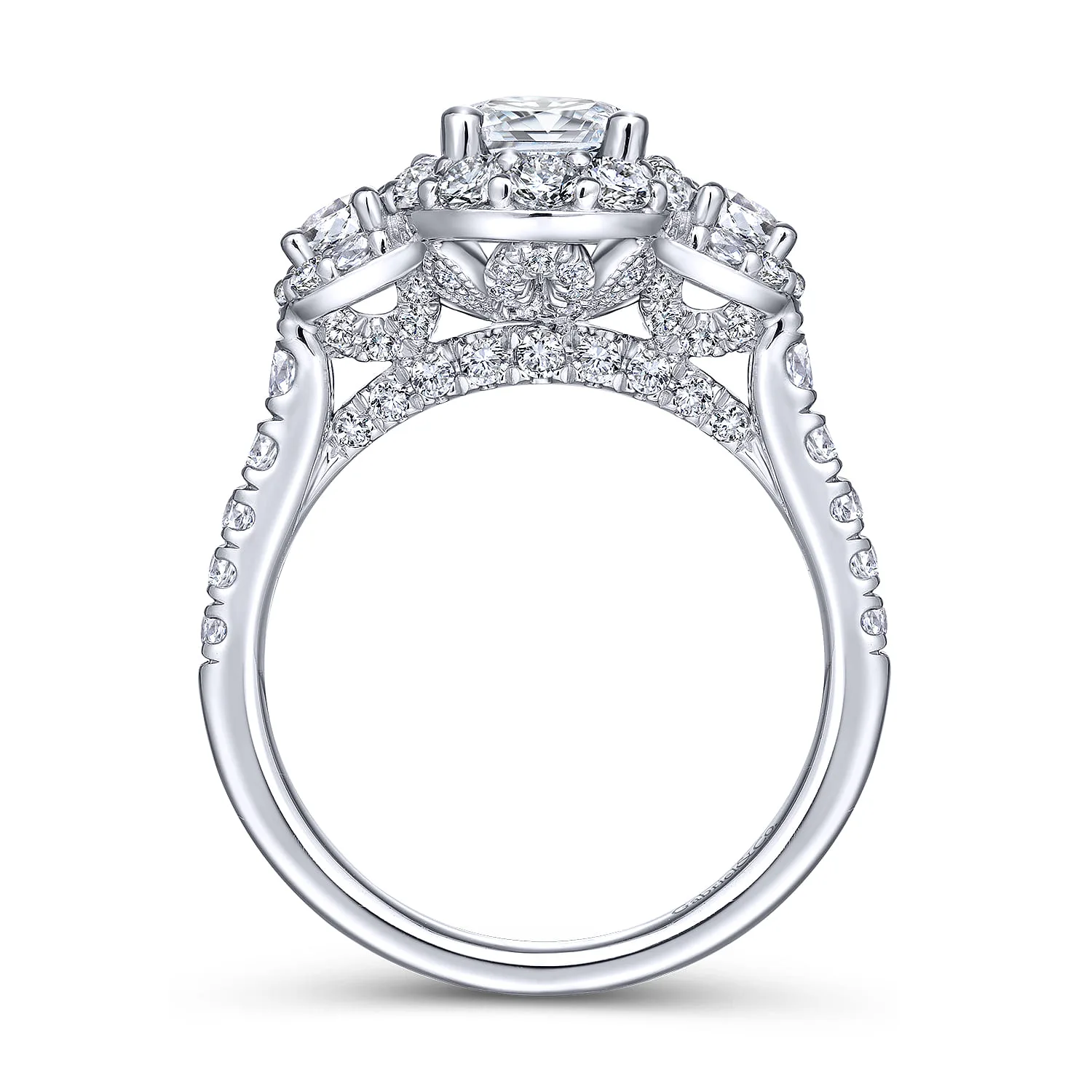 Pear Diamond Engagement Ring in 14K White Gold, photograph 2