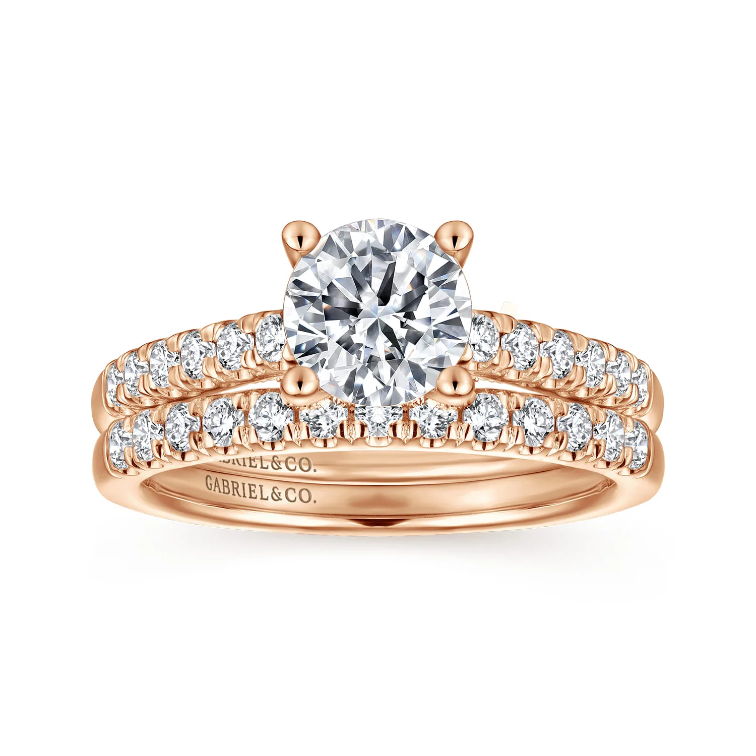 Round Diamond Engagement Ring in 14K Rose Gold, photograph 4