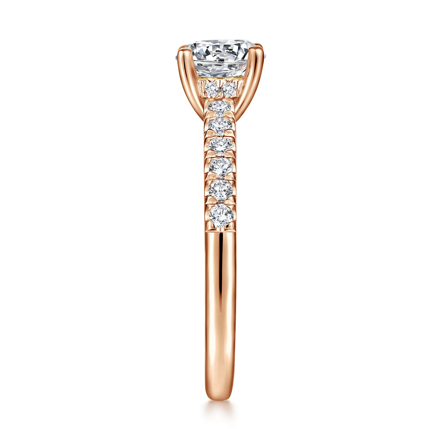 Round Diamond Engagement Ring in 14K Rose Gold, photograph 5