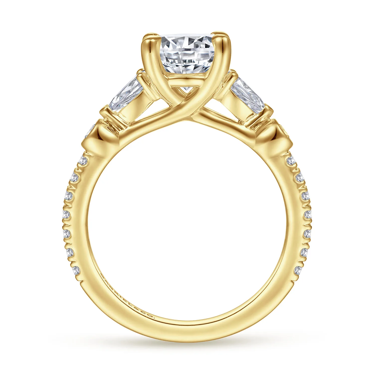 Round Five Stone Diamond Engagement Ring in 14K White Gold, photograph 2