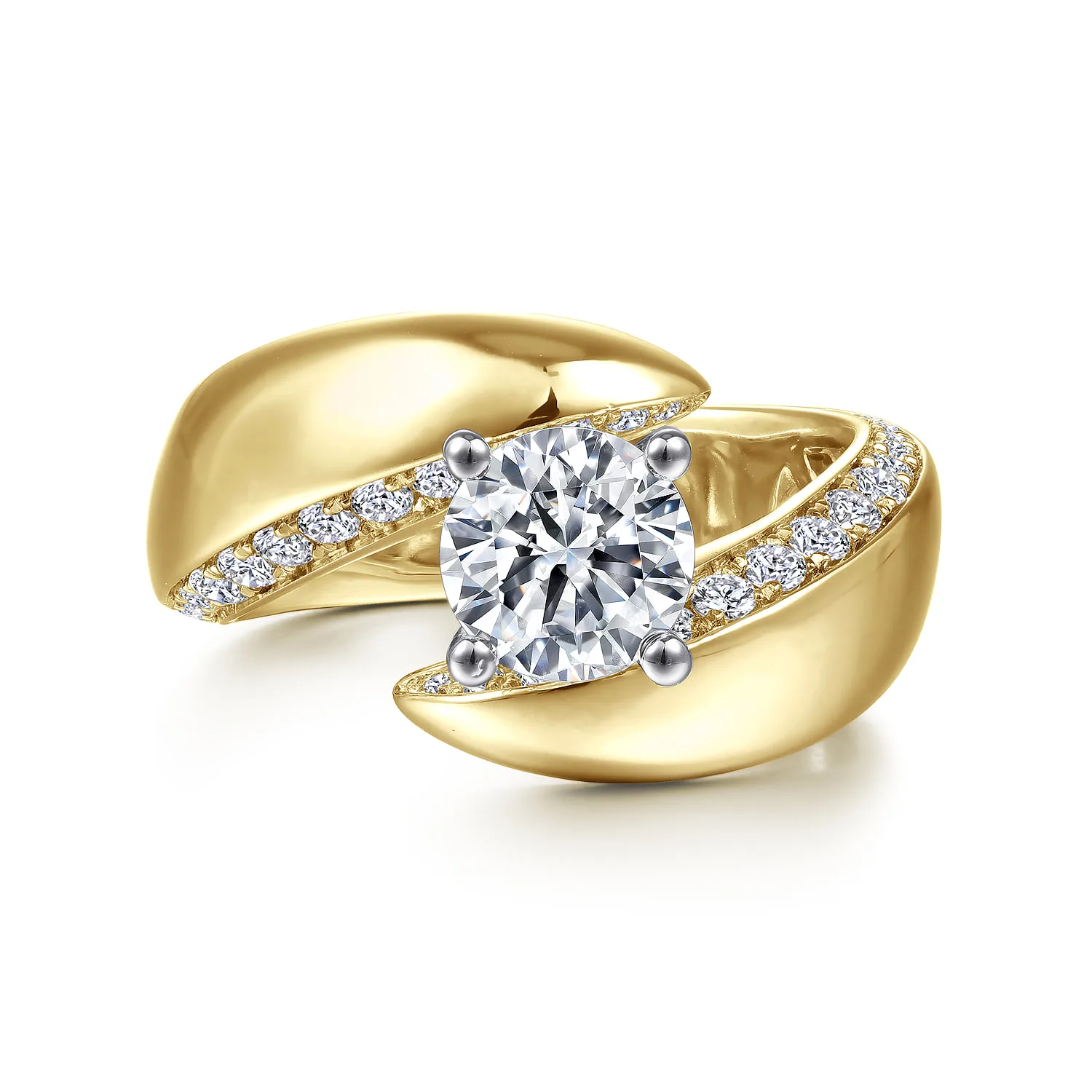Bypass Diamond Engagement Ring
