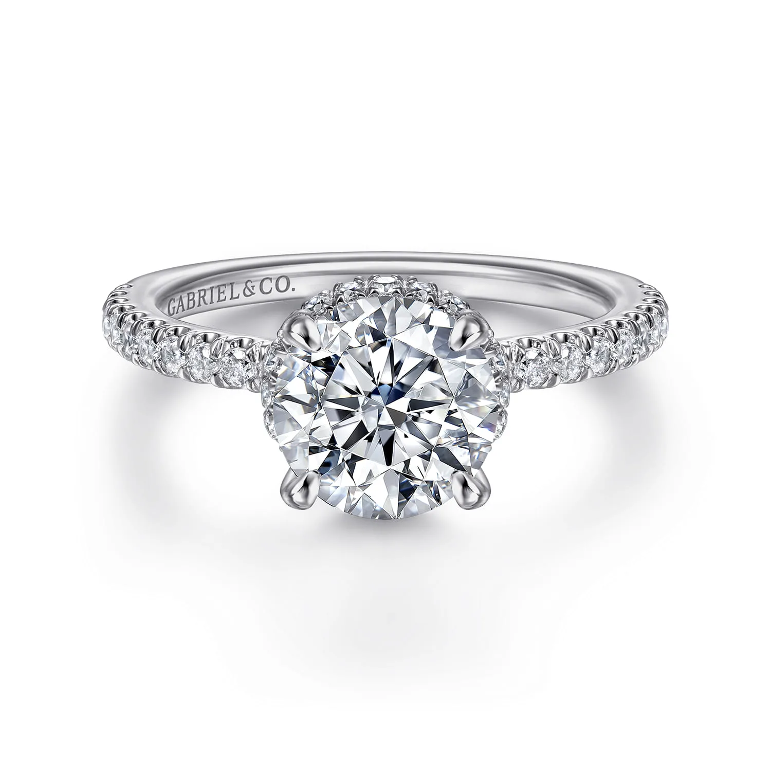 Hidden Halo Diamond Engagement Ring