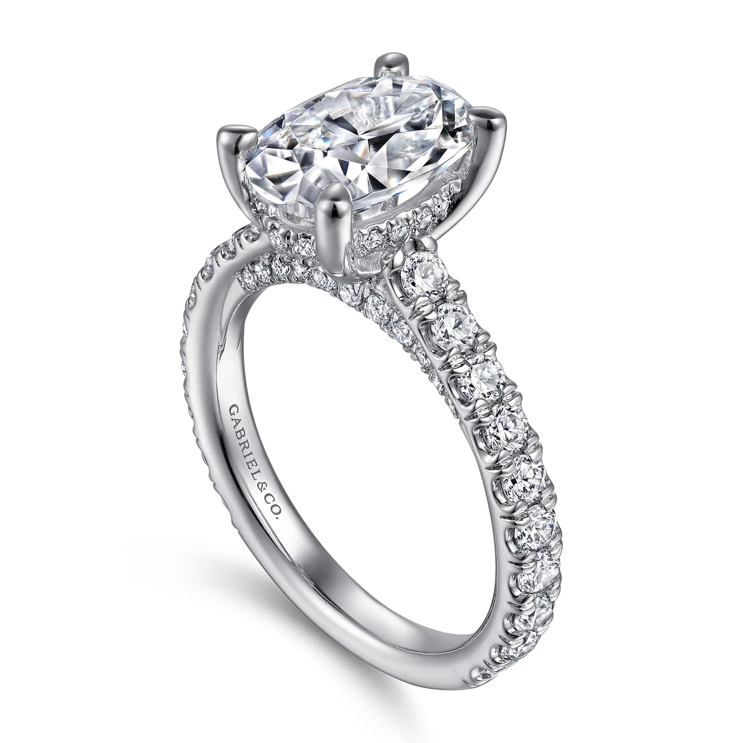Oval Diamond Engagement Ring in 14K White Gold, photograph 3