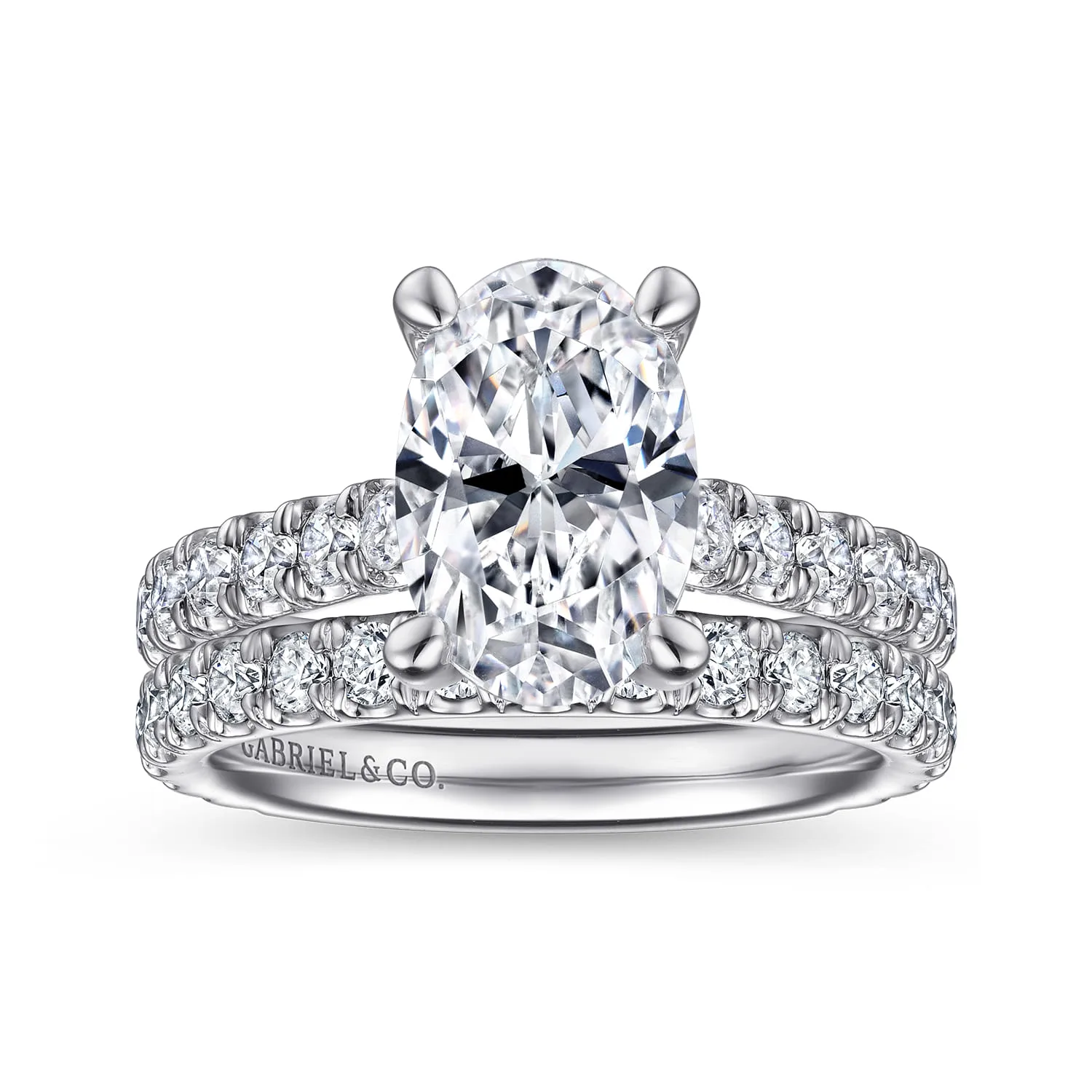 Oval Diamond Engagement Ring in 14K White Gold, photograph 4