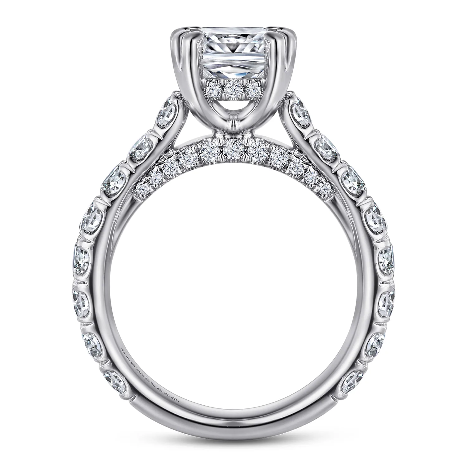 Cushion Diamond Engagement Ring in 14K White Gold, photograph 2