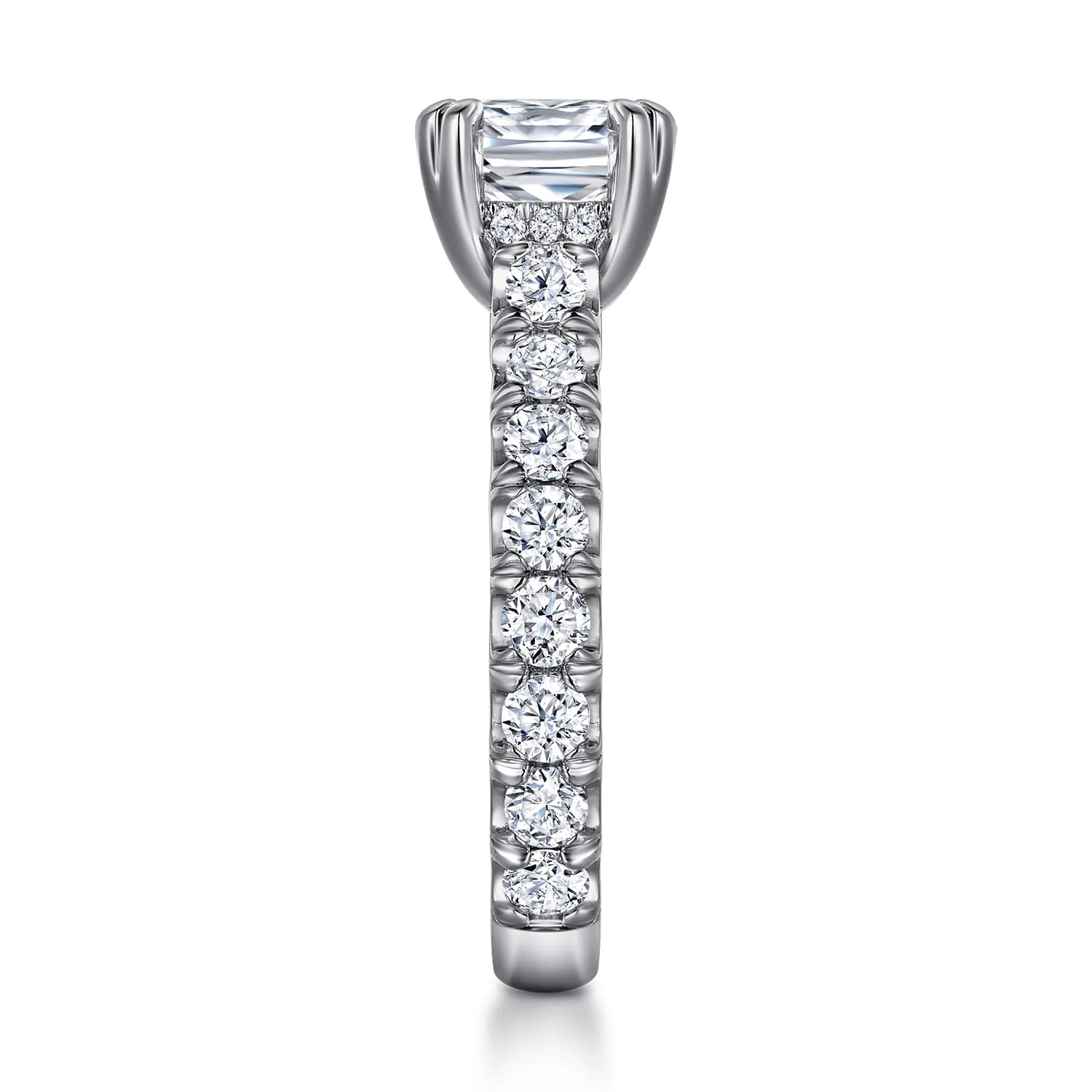 Cushion Diamond Engagement Ring in 14K White Gold, photograph 5
