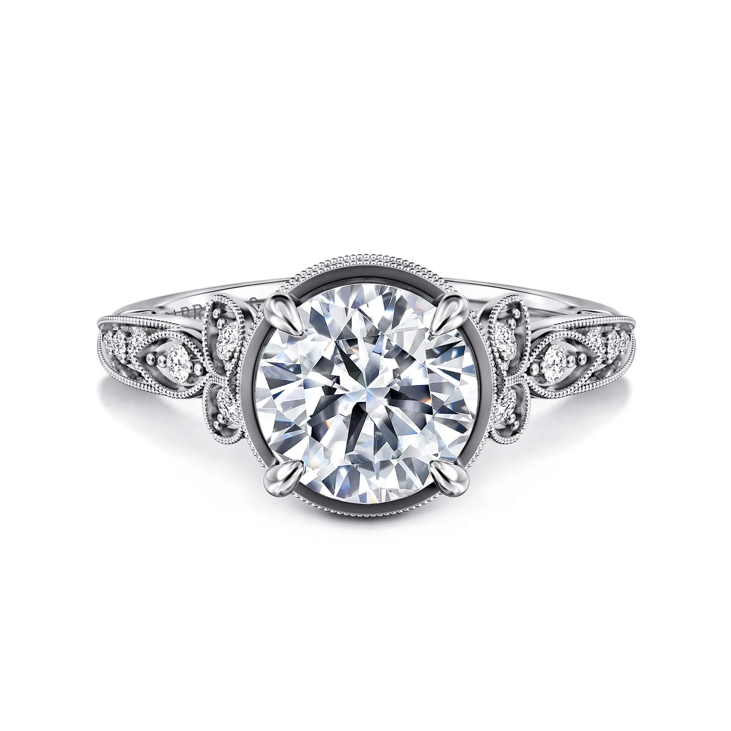 Floral Diamond Engagement Ring