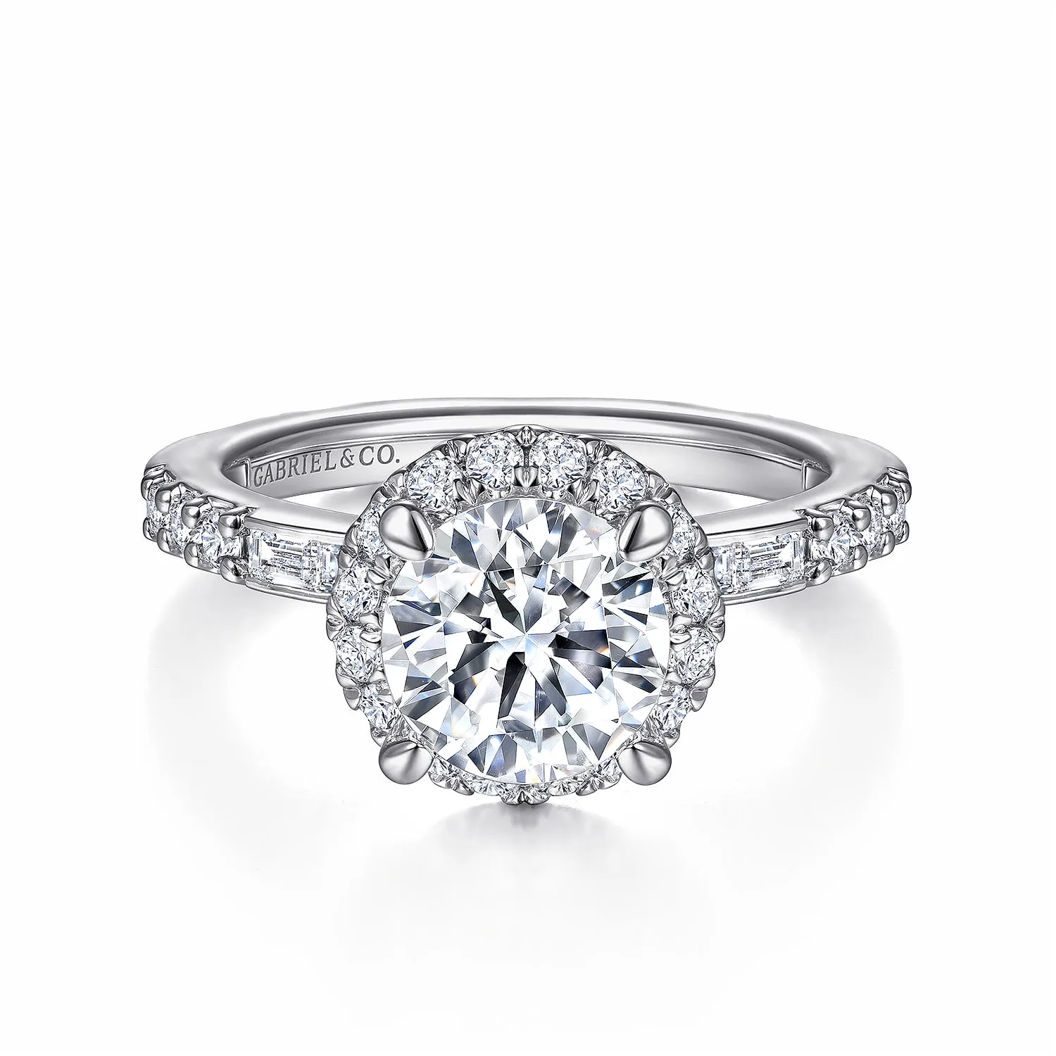 Halo Diamond Channel Set Engagement Ring