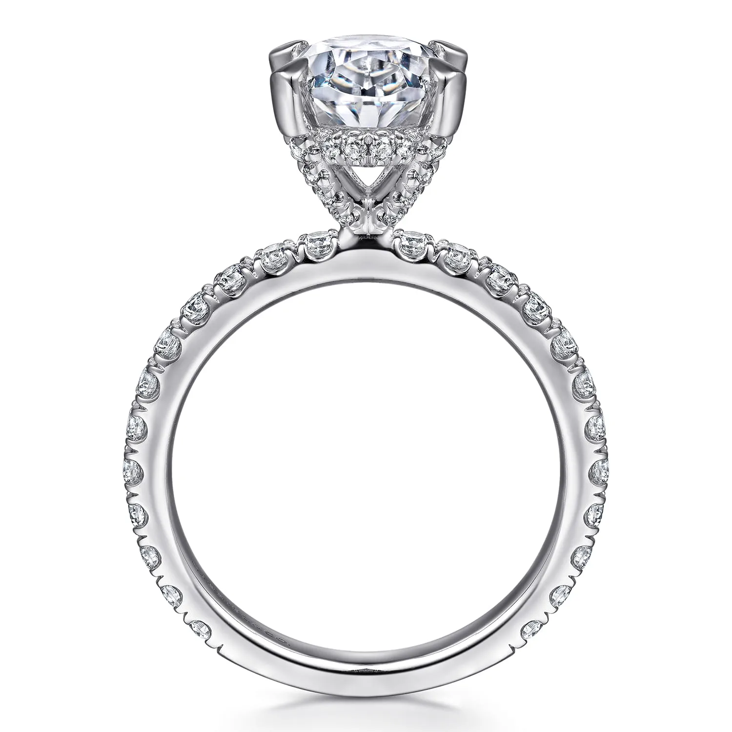 Oval Diamond Engagement Ring in 14K Yellow Gold, photograph 2