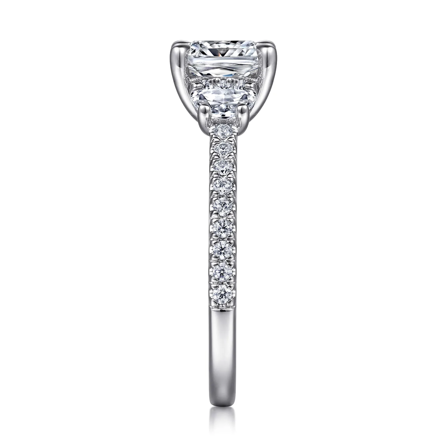 Cushion Diamond Engagement Ring in 14K White Gold, photograph 5