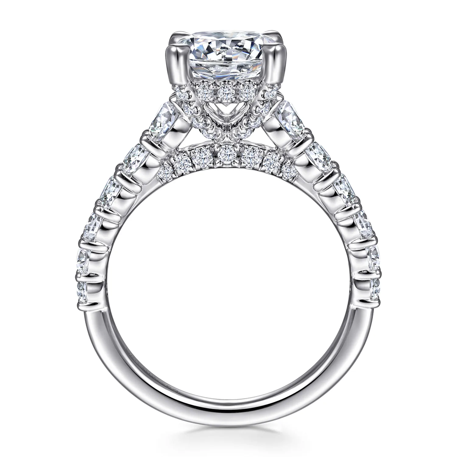 Round Diamond Engagement Ring in 14K White Gold, photograph 2