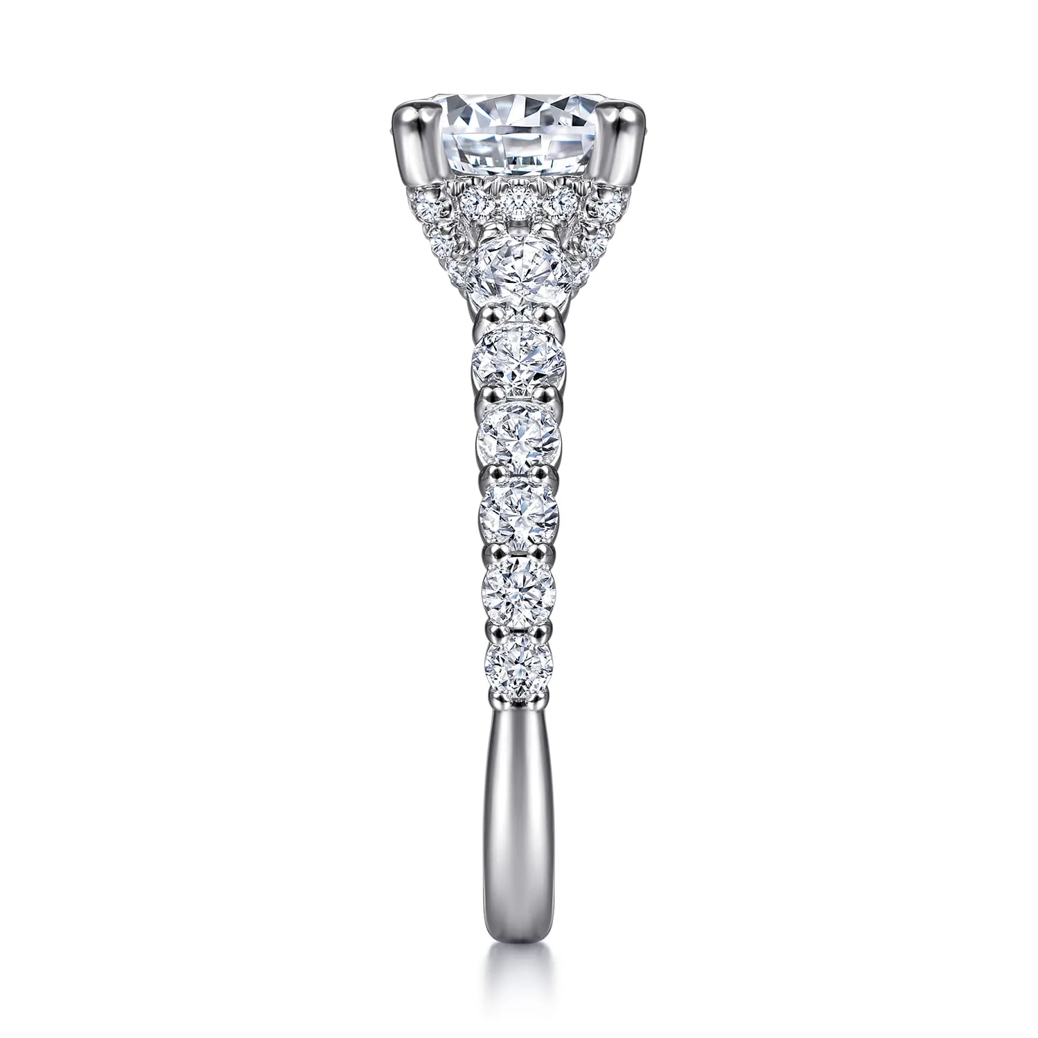 Round Diamond Engagement Ring in 14K White Gold, photograph 5