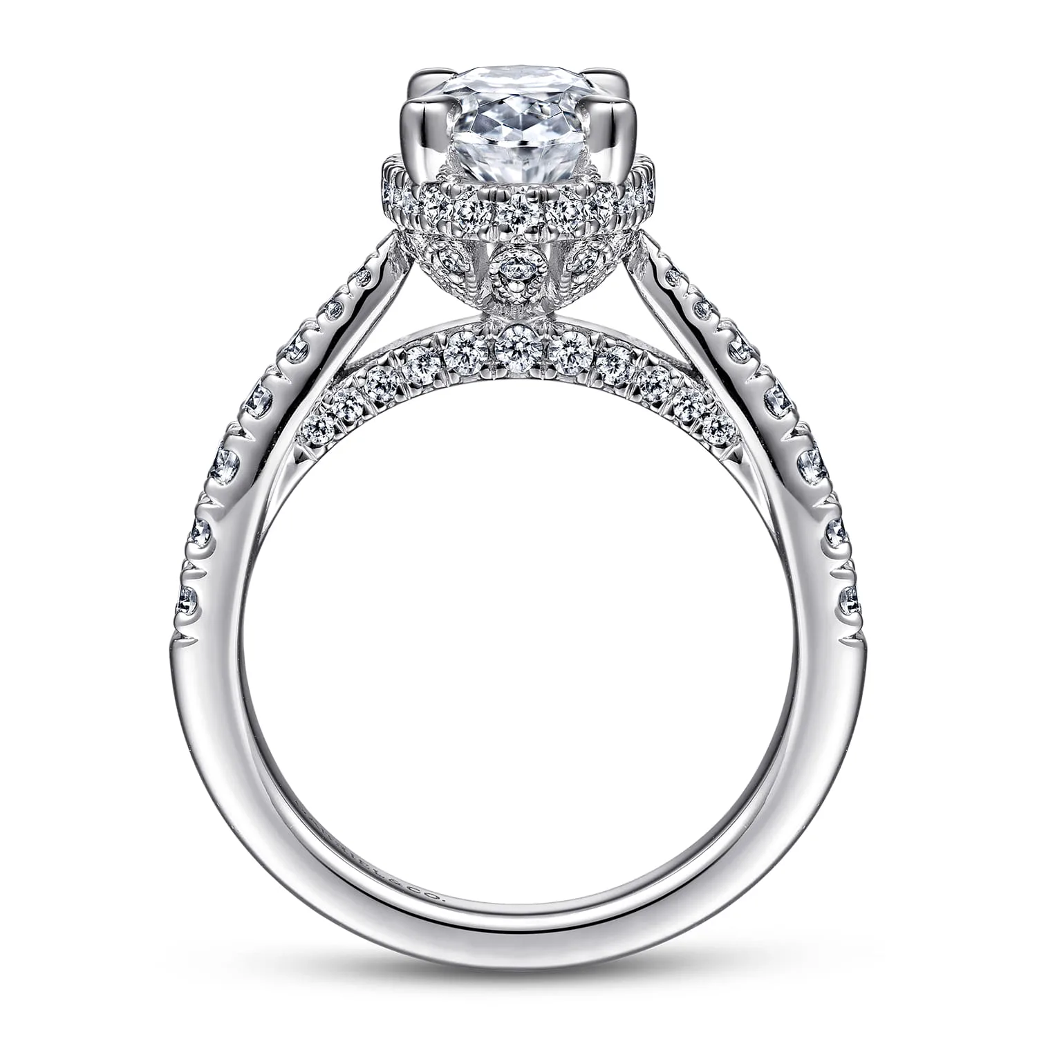 Oval Diamond Engagement Ring in 14K White Gold, photograph 2
