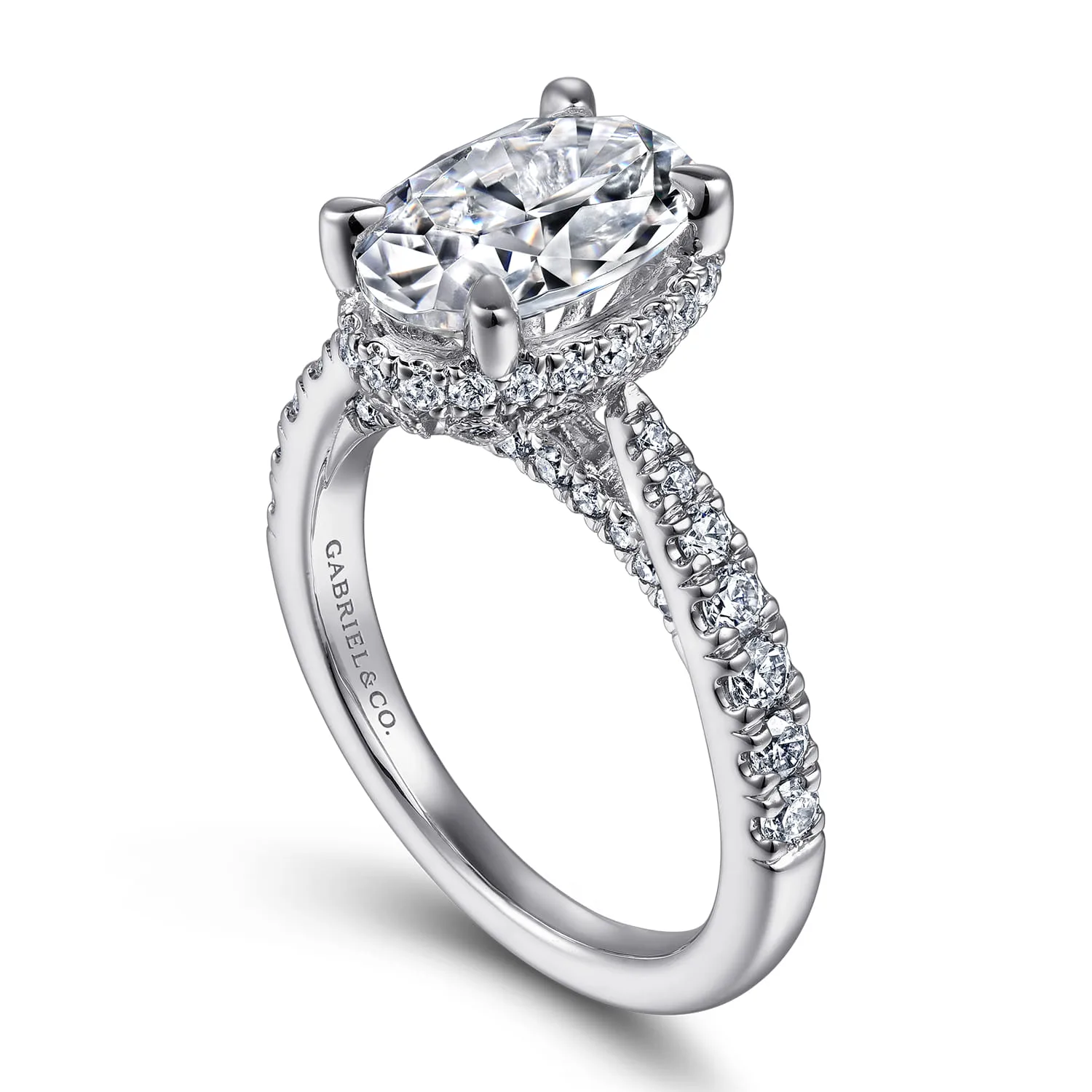 Oval Diamond Engagement Ring in 14K White Gold, photograph 3