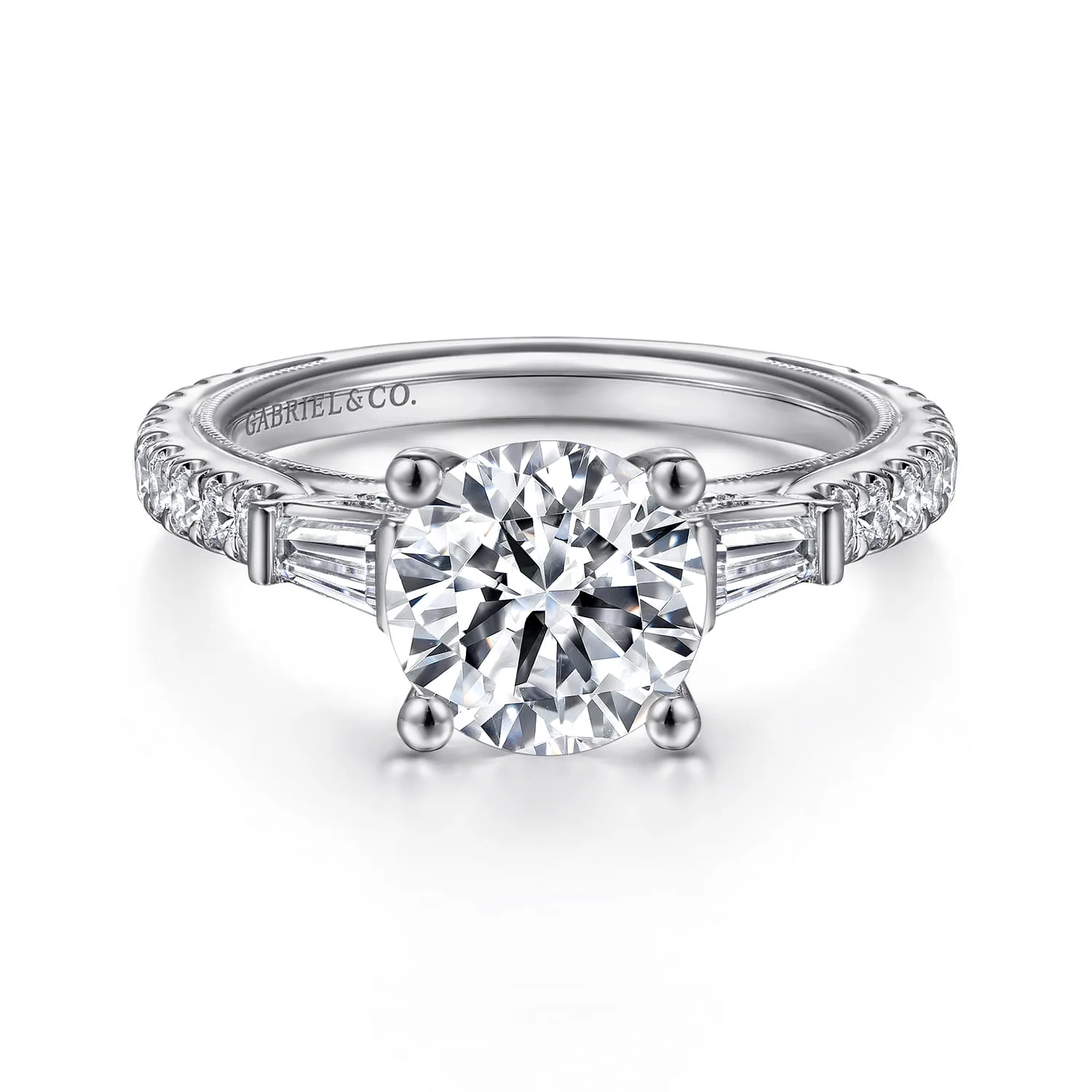 Vintage Inspired Three Stone Diamond Engagement Ring