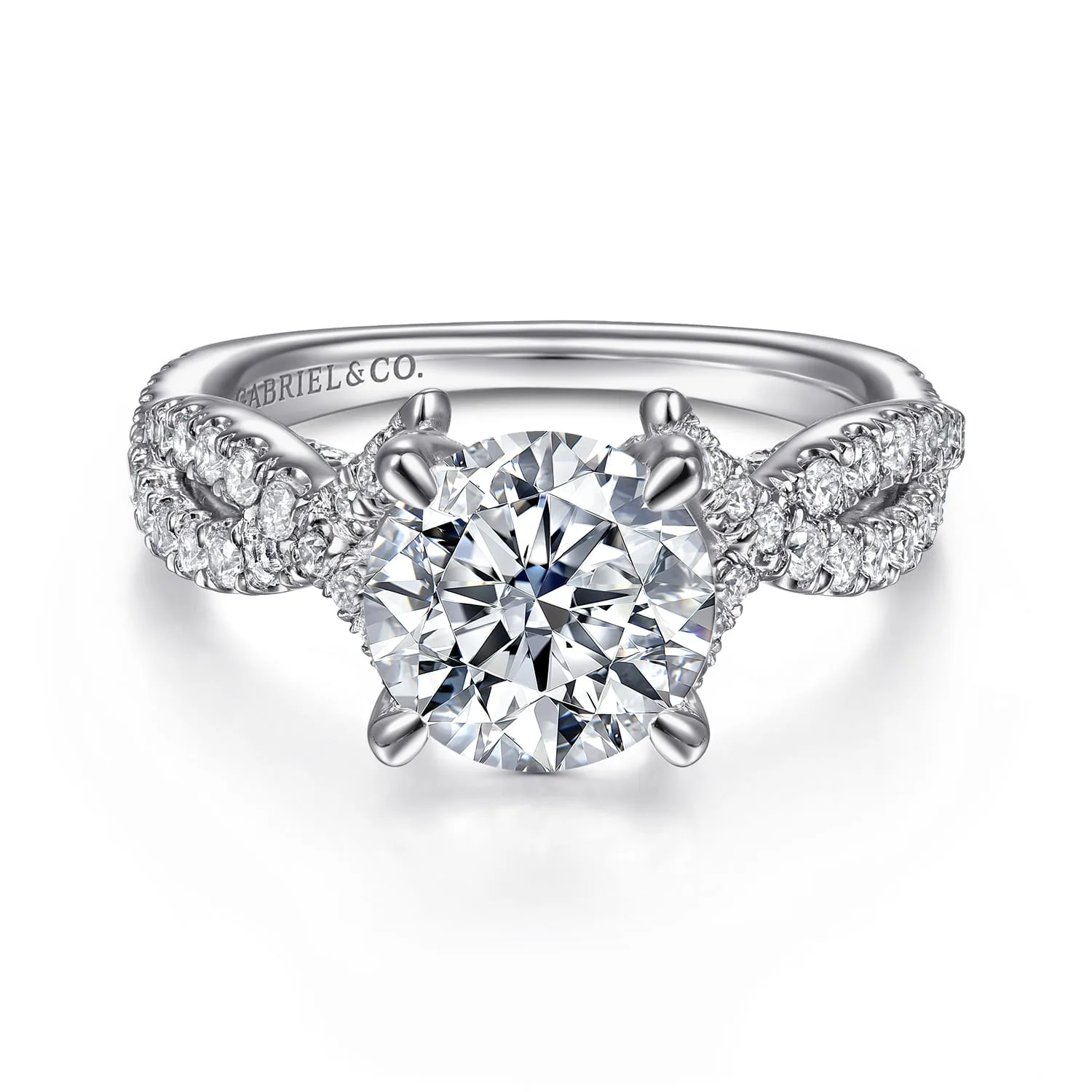 Twisted Diamond Engagement Ring