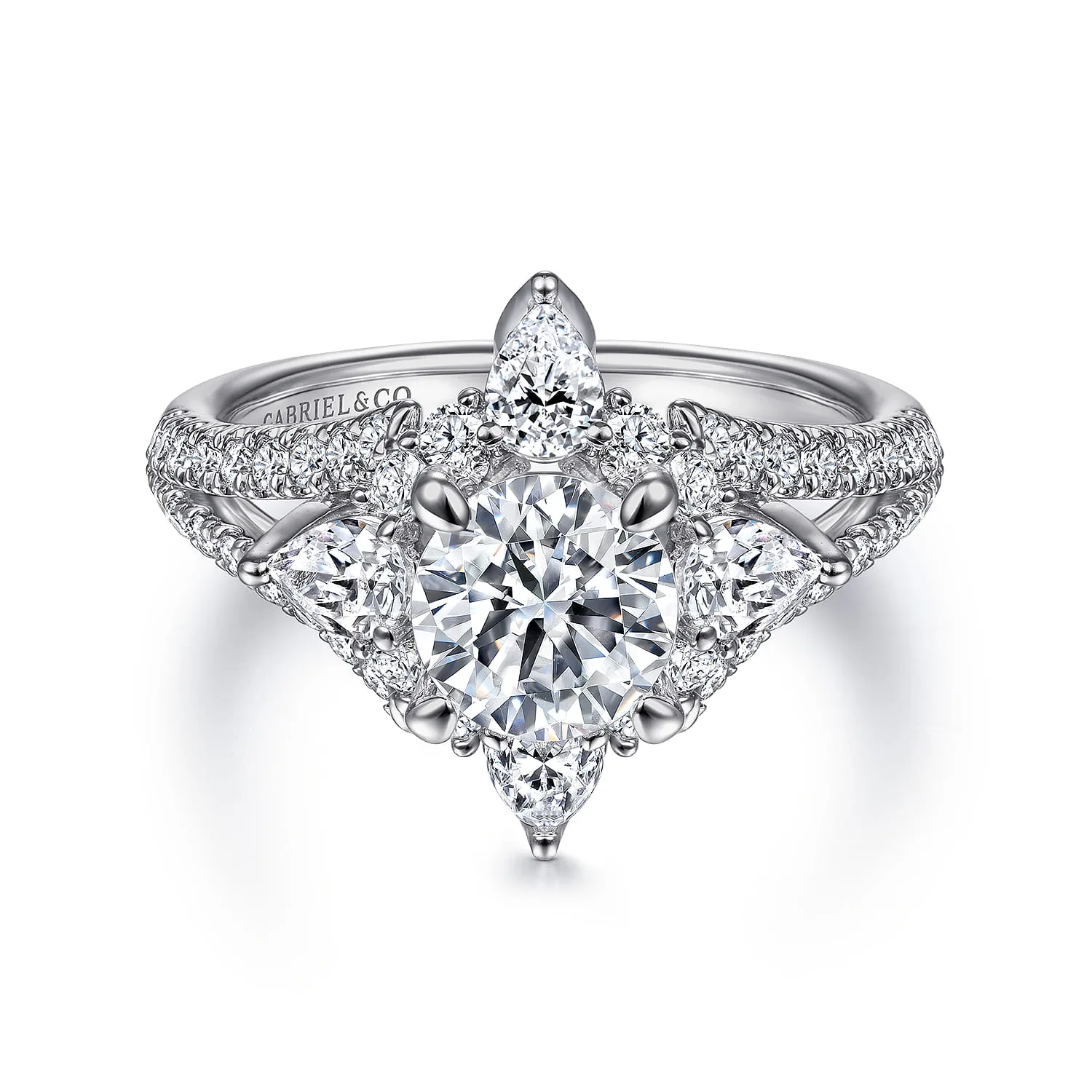 Floral Halo Diamond Engagement Ring