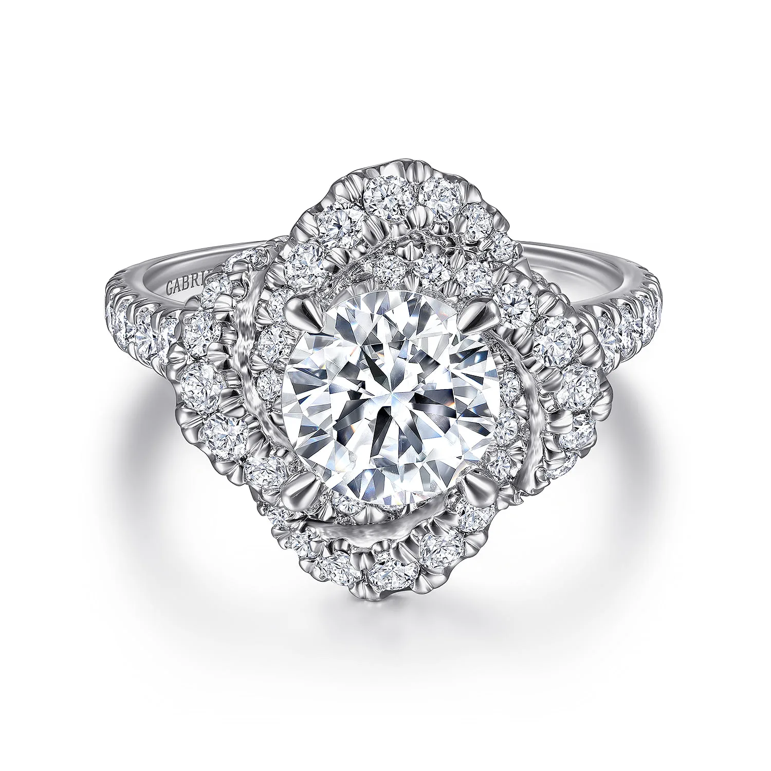 Floral Halo Diamond Engagement Ring